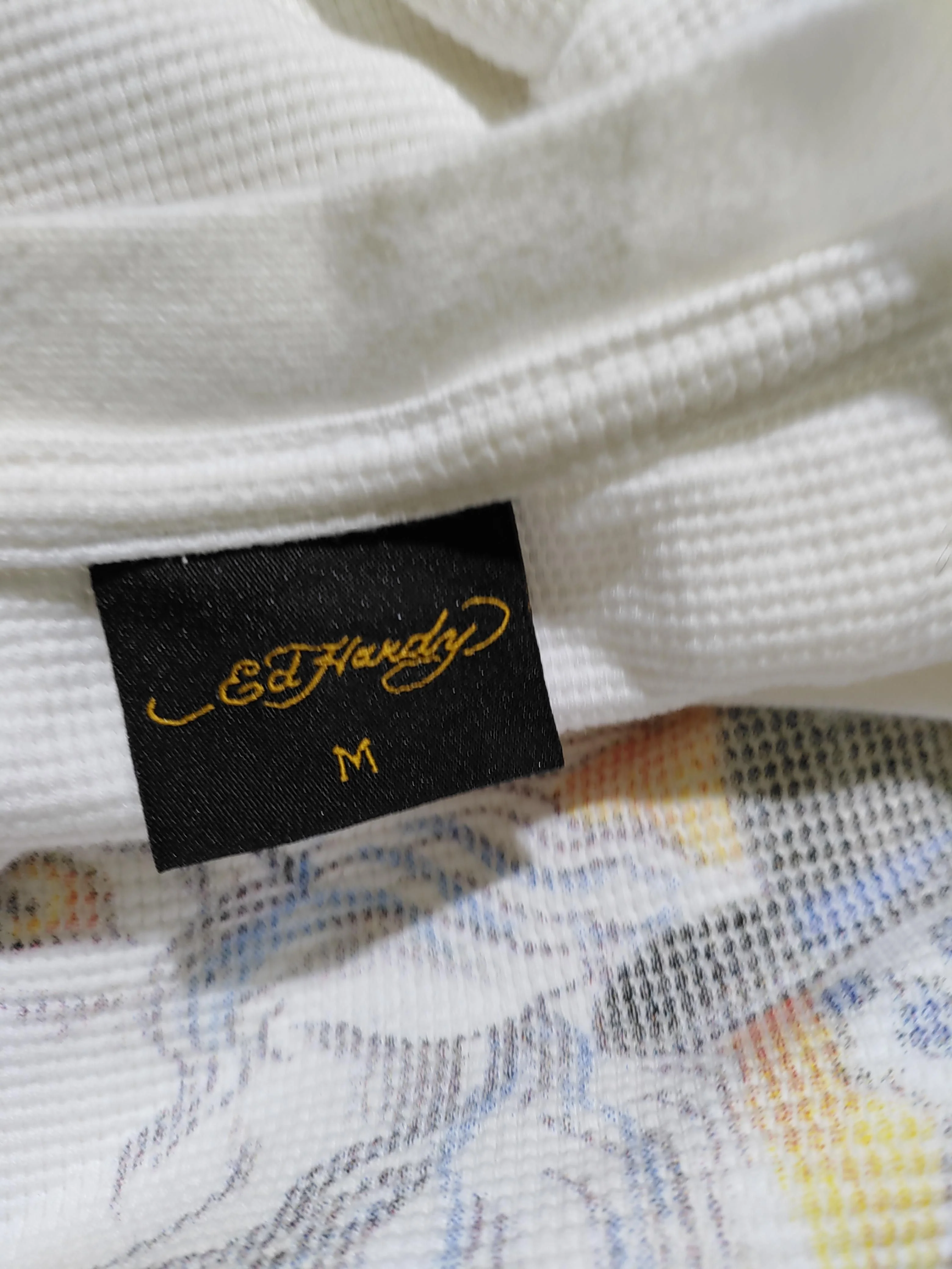 Ed Hardy Men's Jumper M White Graphic 100% Cotton Round Neck Pullover - Image 7