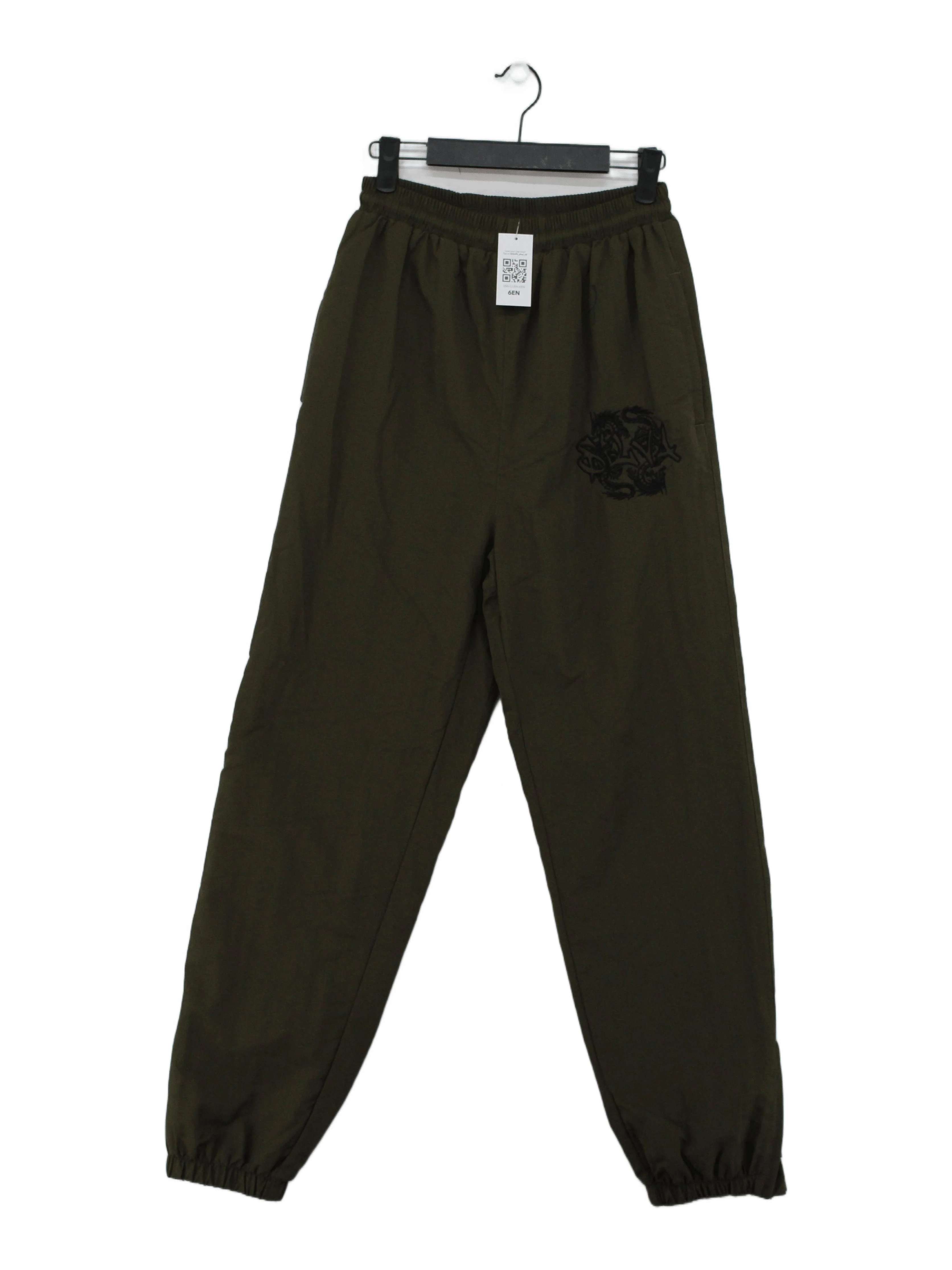 Ed Hardy Men's Sports Bottoms L Green Graphic 100% Polyester Tapered Sweatpants