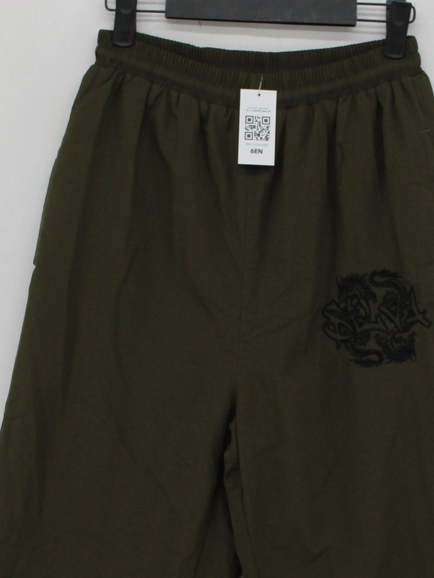 Ed Hardy Men's Sports Bottoms L Green Graphic 100% Polyester Tapered Sweatpants - Image 3