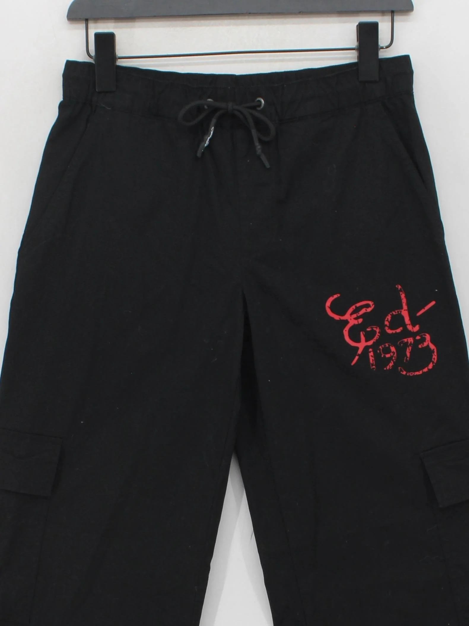 Ed Hardy Men's Trousers XS Black Graphic Cotton with Spandex Wide-Leg Cargo - Image 3
