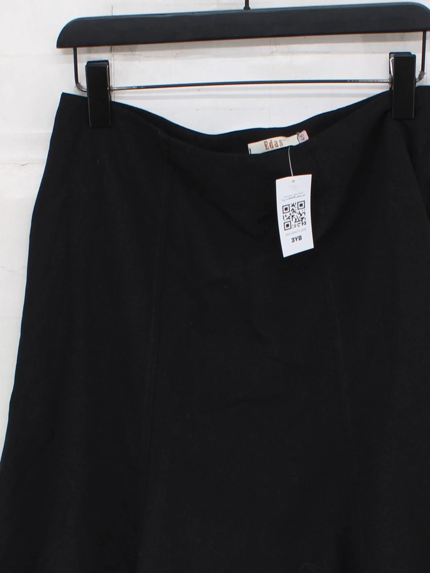 EDAS Women's Midi Skirt UK 14 Black Polyester with Viscose, Spandex Midi A-Line - Image 3
