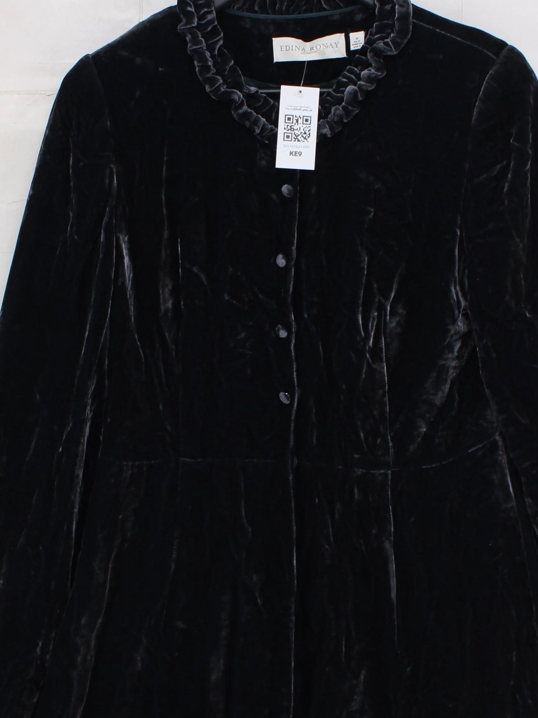 Edina Ronay Women's Coat M Black Viscose with Silk, Acetate Overcoat - Image 3