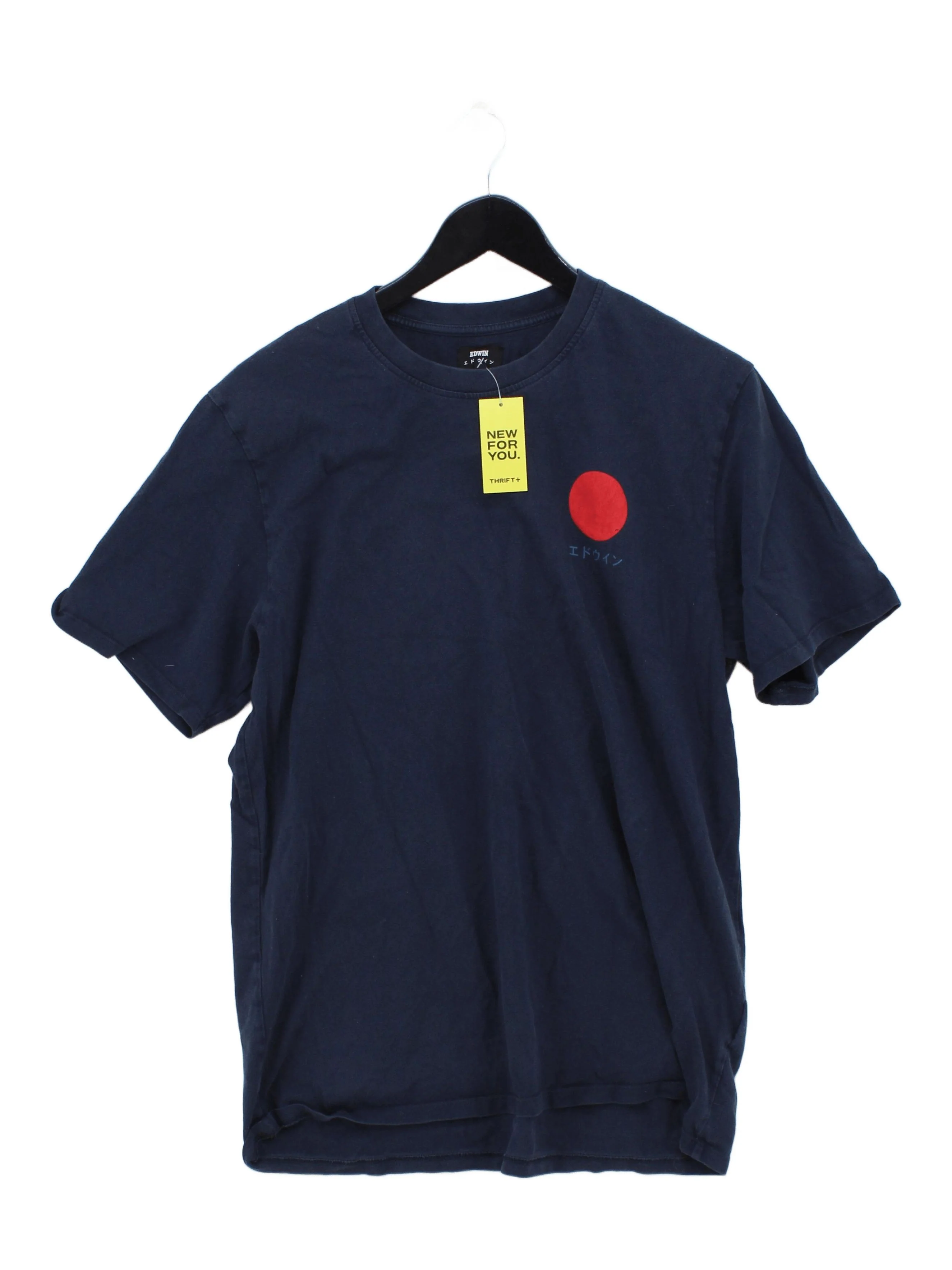 Edwin Men's T-Shirt L Blue Graphic 100% Cotton Basic