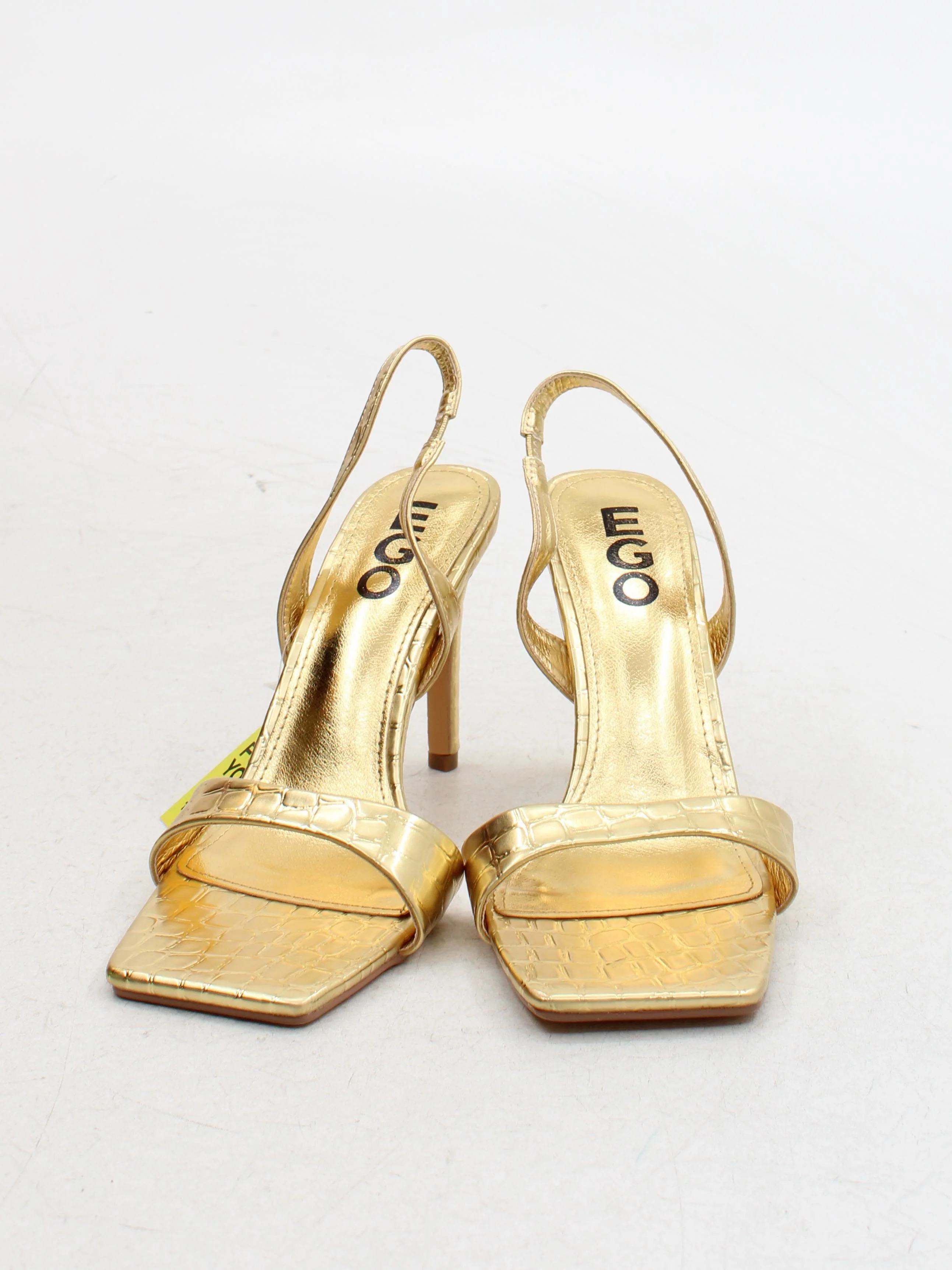 EGO Women's Heels UK 6 Gold Animal Print 100% Faux Leather Strappy - Image 2