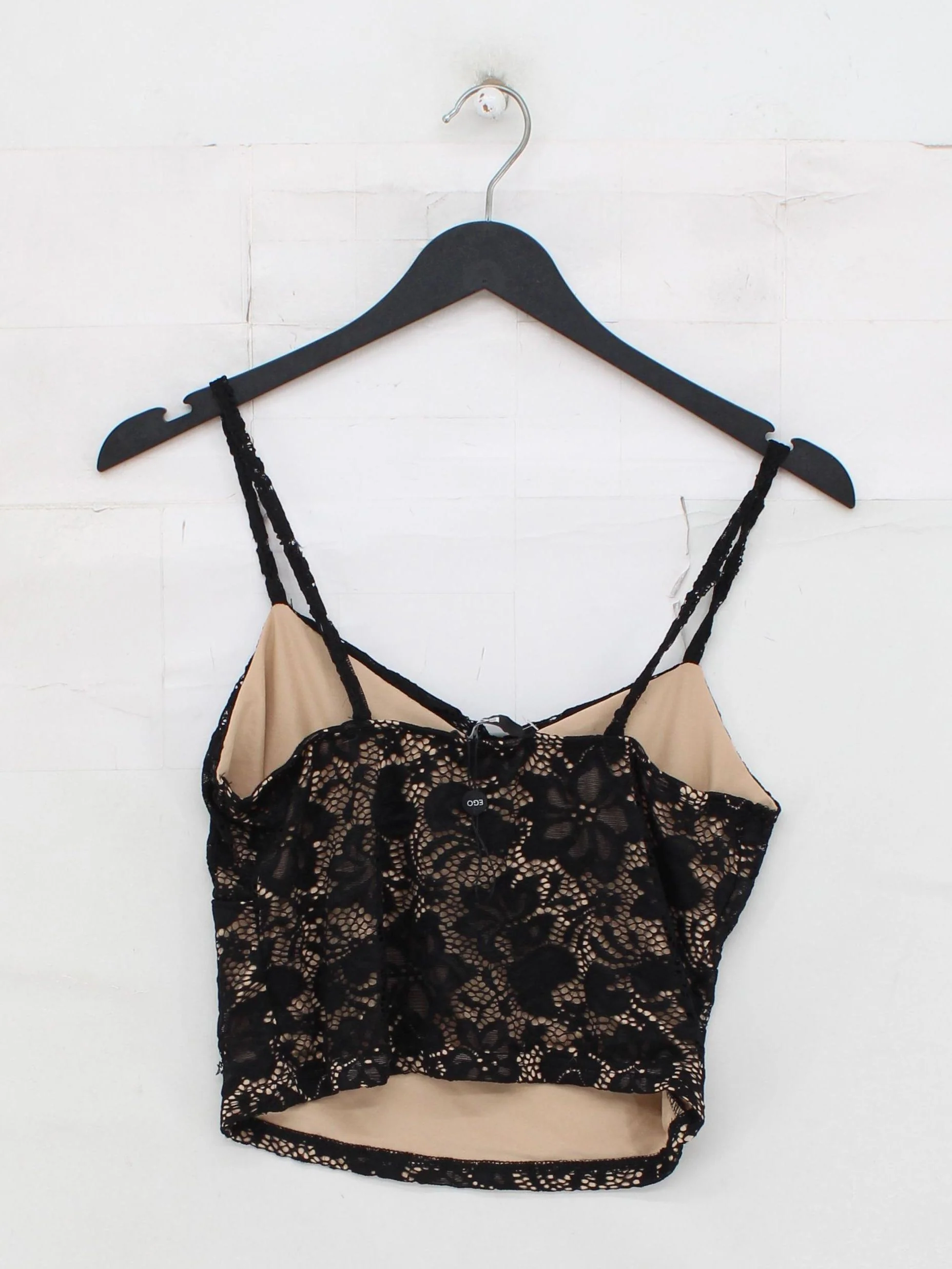 EGO Women's Top M Black Floral Polyester with Elastane Sleeveless V-Neck Basic - Image 2