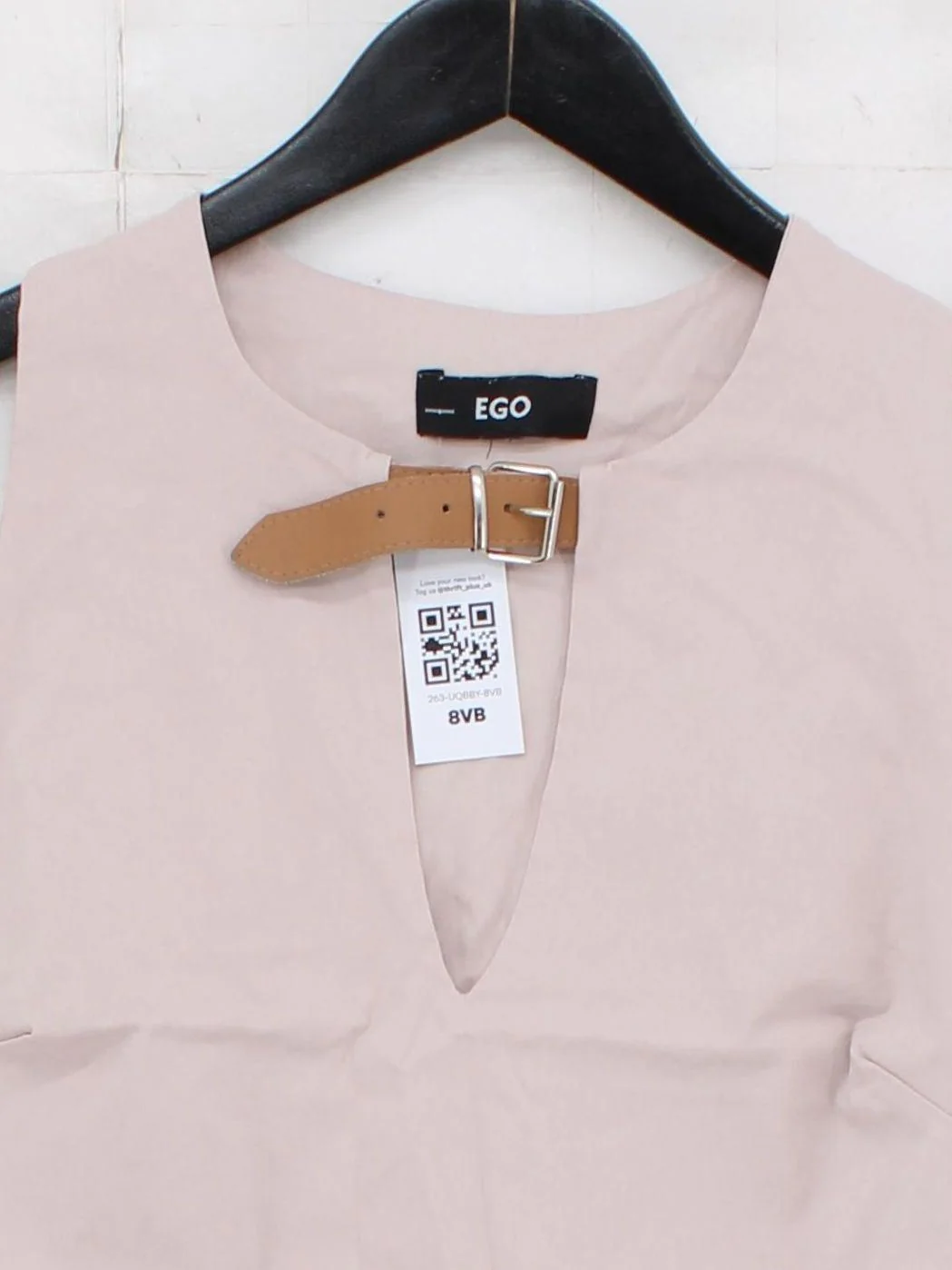 EGO Women's Top UK 14 Cream Viscose with Nylon, Elastane Cropped - Image 3