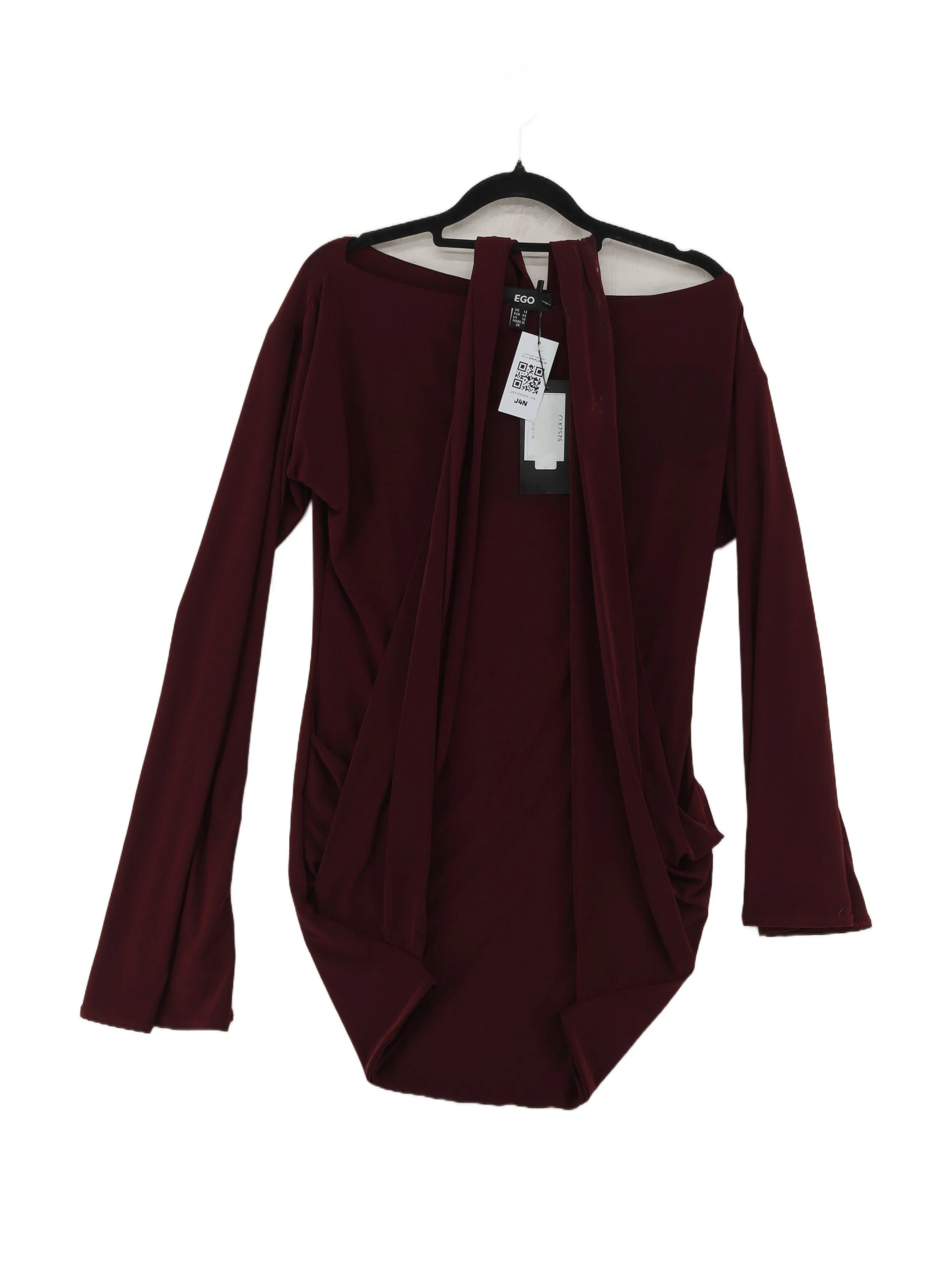 EGO Women's Top UK 14 Red Polyester with Elastane Basic New with tags