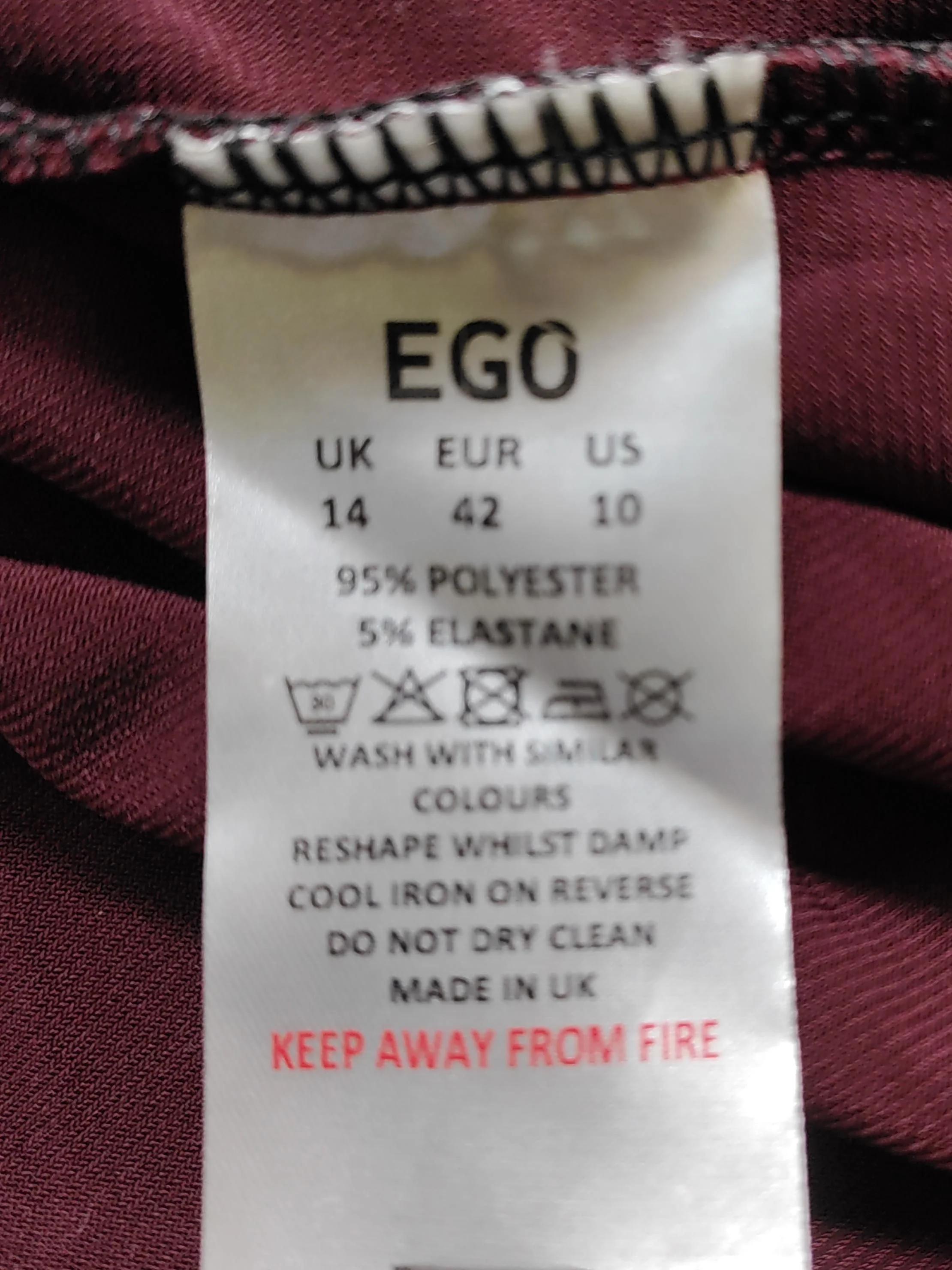EGO Women's Top UK 14 Red Polyester with Elastane Basic New with tags - Image 7