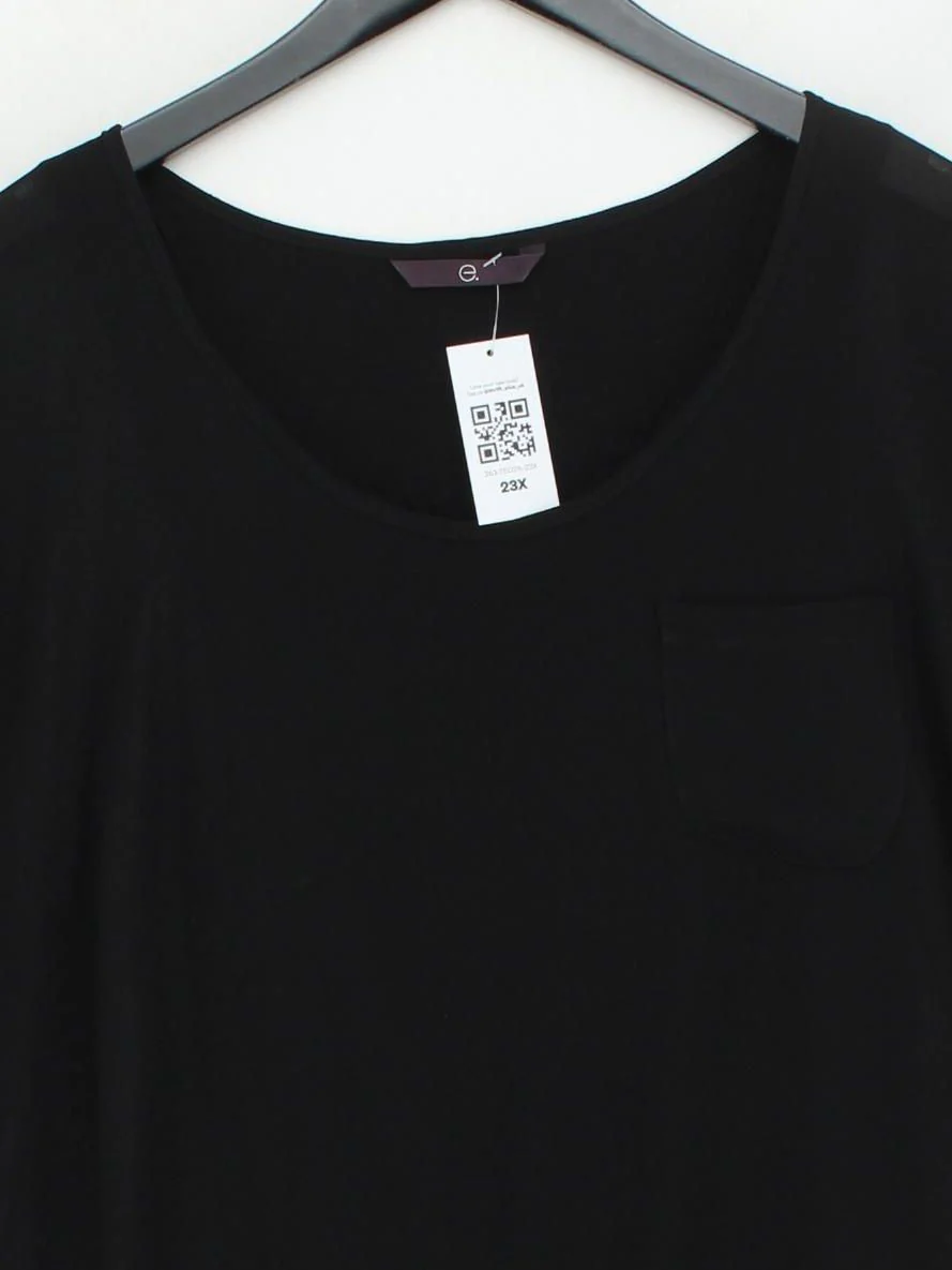 Eileen Fisher Women's Top S Black Polyester with Viscose Basic - Image 3