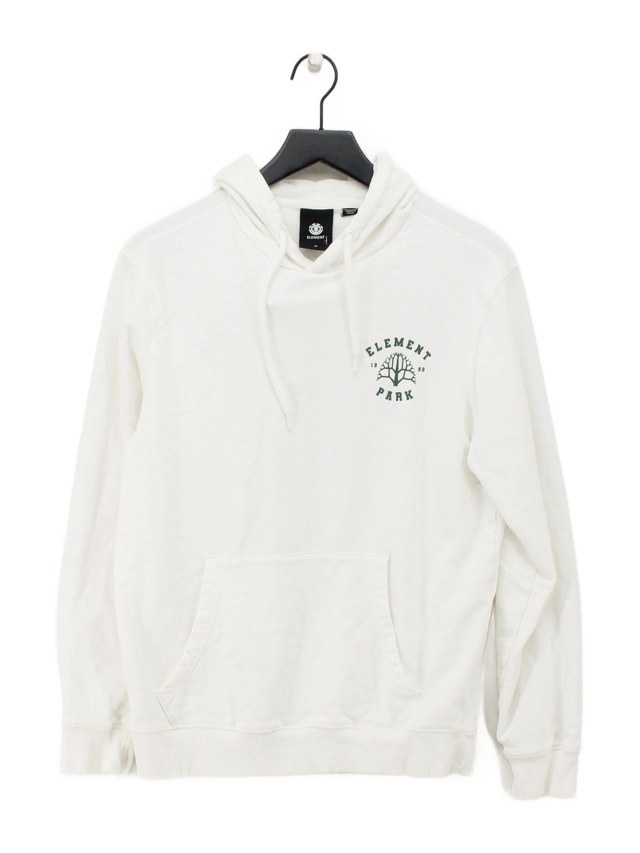 Element Men's Hoodie M White Graphic 100% Cotton Pullover