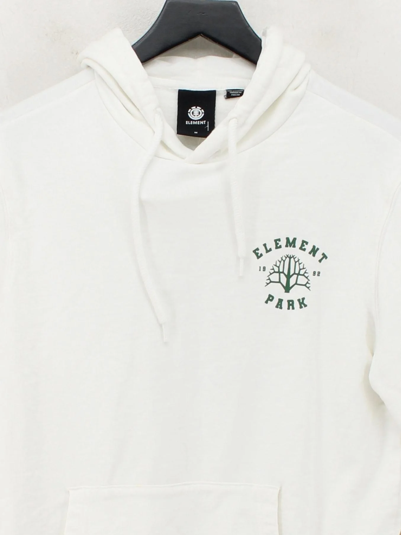 Element Men's Hoodie M White Graphic 100% Cotton Pullover - Image 3