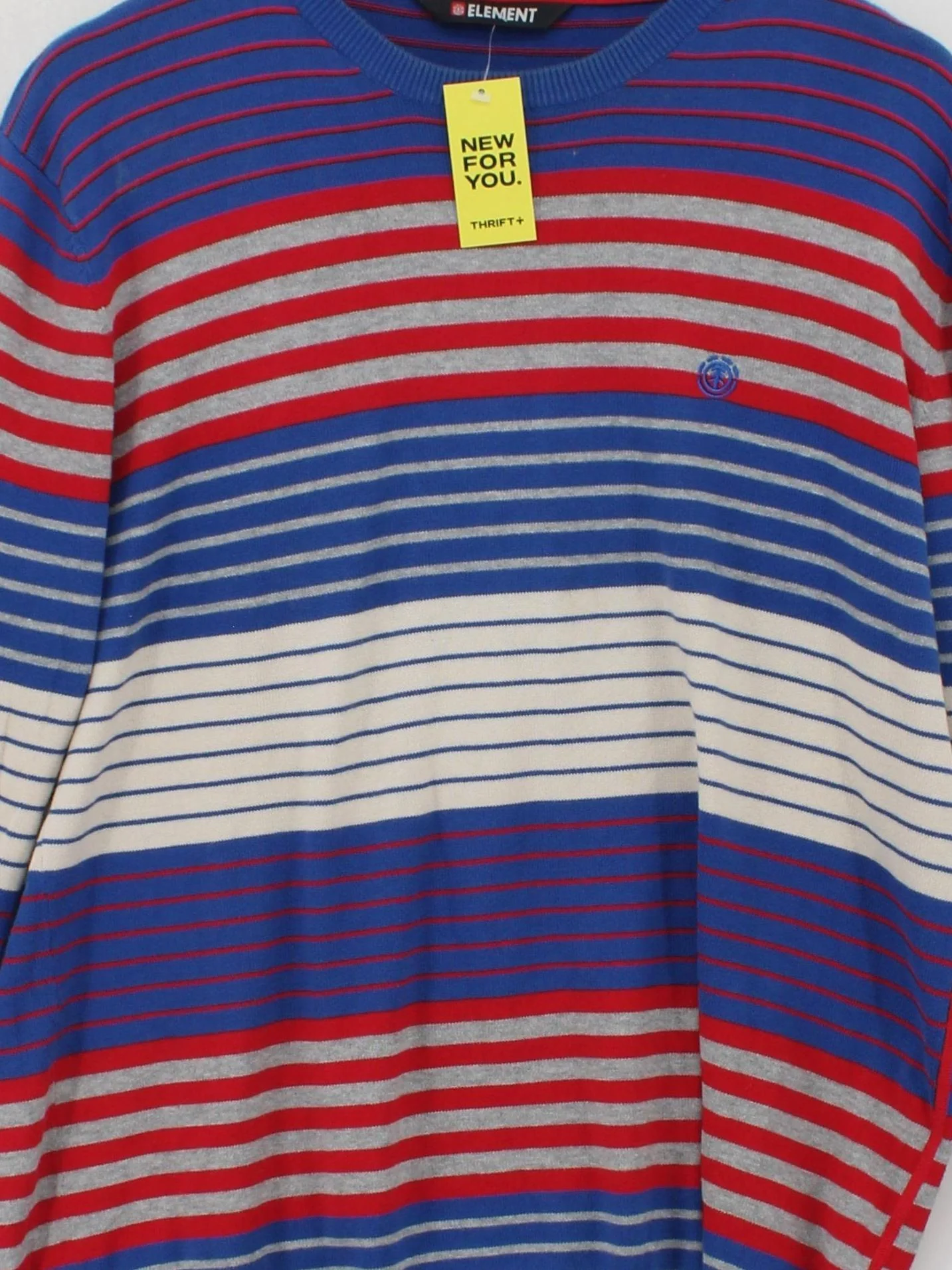Element Men's Jumper XL Multi Striped 100% Cotton Crew Neck Pullover - Image 3