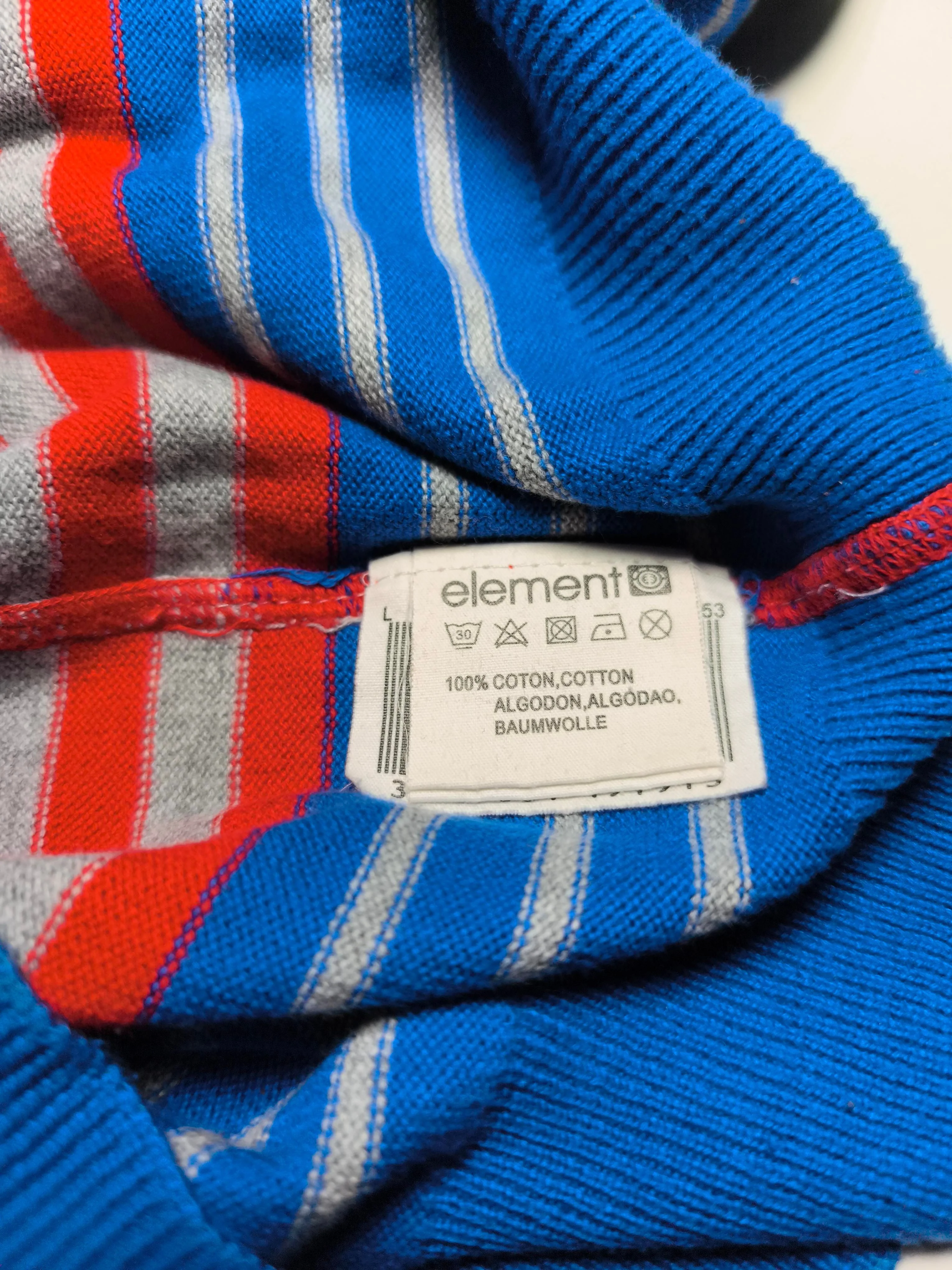 Element Men's Jumper XL Multi Striped 100% Cotton Crew Neck Pullover - Image 7