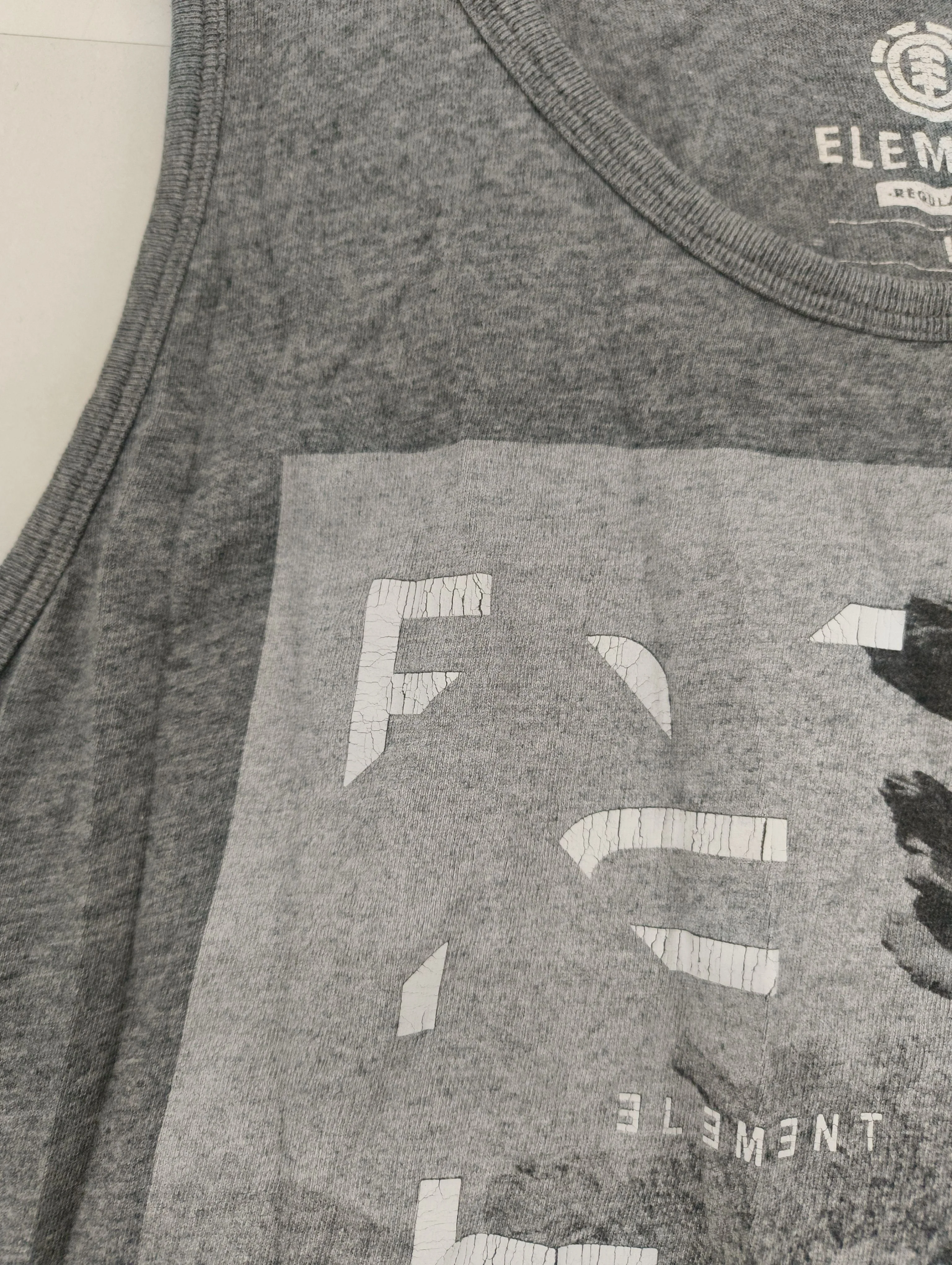 Element Men's T-Shirt L Grey Graphic 100% Cotton Sleeveless Round Neck Basic - Image 5