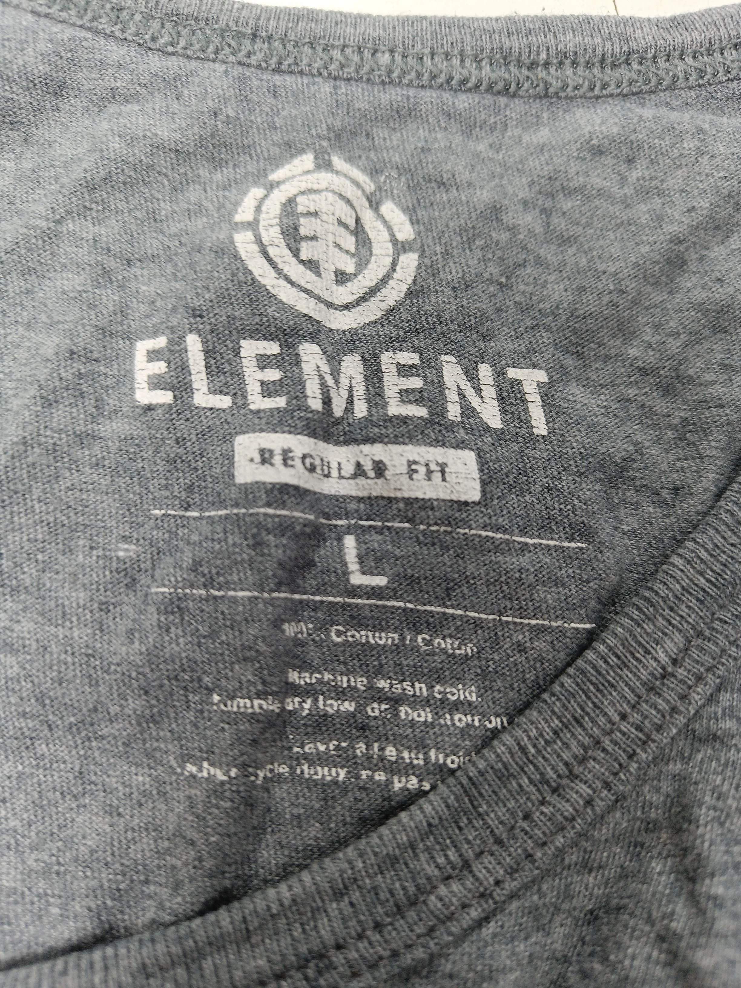 Element Men's T-Shirt L Grey Graphic 100% Cotton Sleeveless Round Neck Basic - Image 6