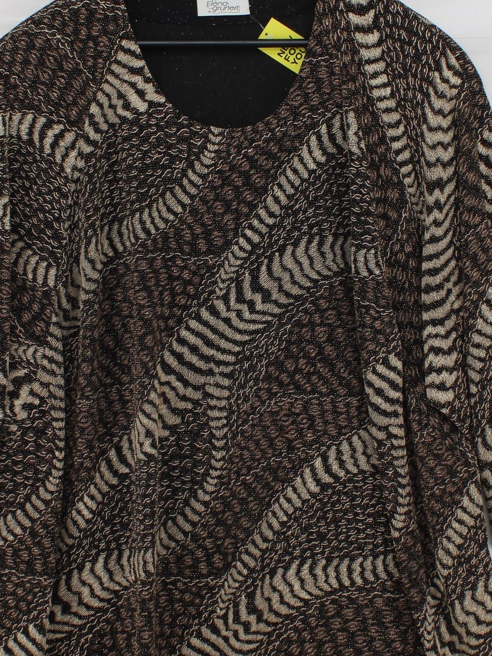 Elena Grunert Women's Top UK 28 Brown Polyester with Spandex, Other Tunic - Image 3