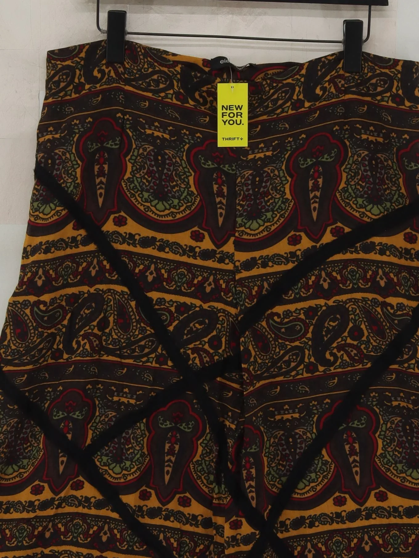 Elena Miro Women's Midi Skirt UK 18 Yellow Paisley Viscose with Wool Midi A-Line - Image 3