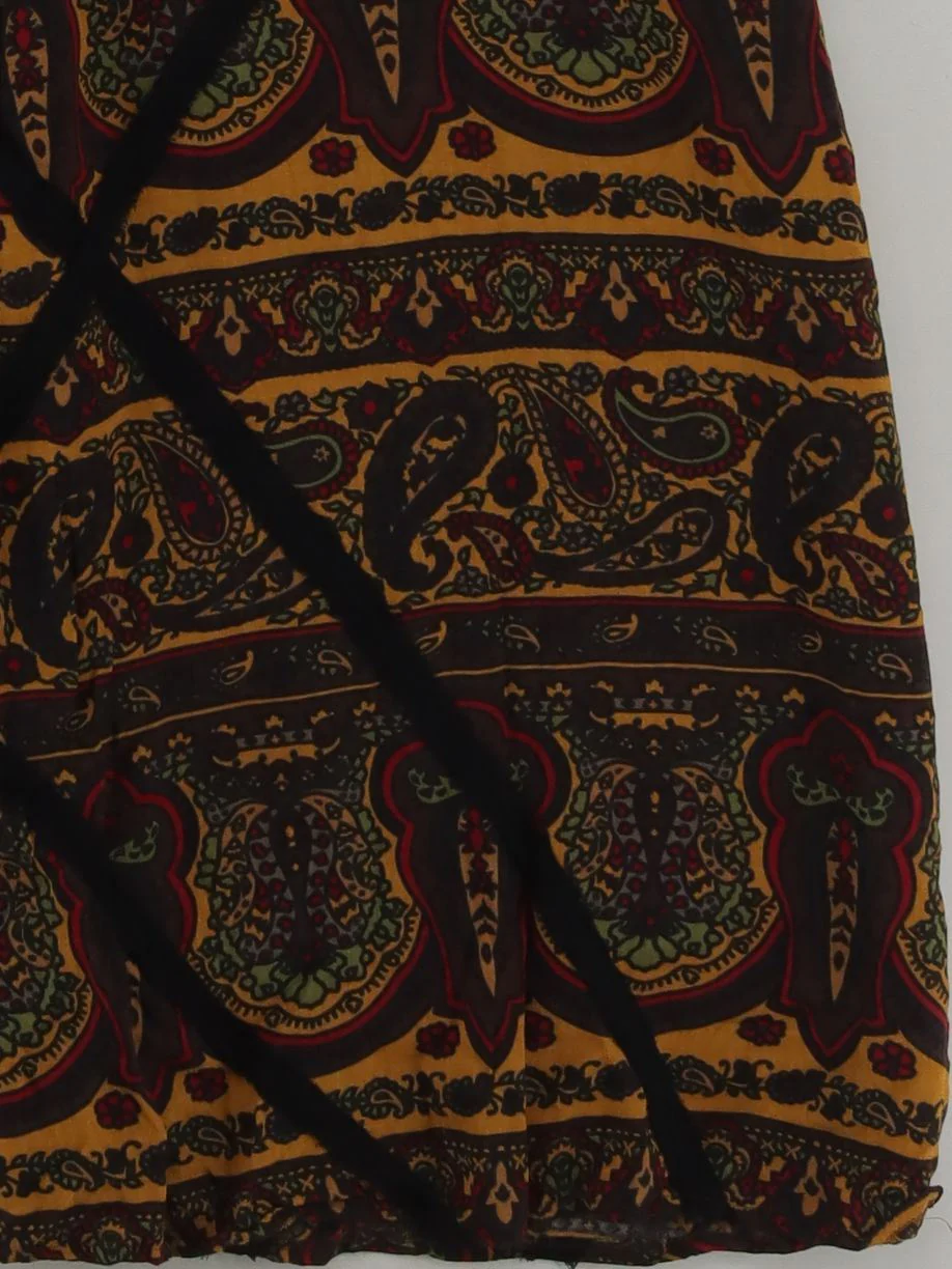 Elena Miro Women's Midi Skirt UK 18 Yellow Paisley Viscose with Wool Midi A-Line - Image 4