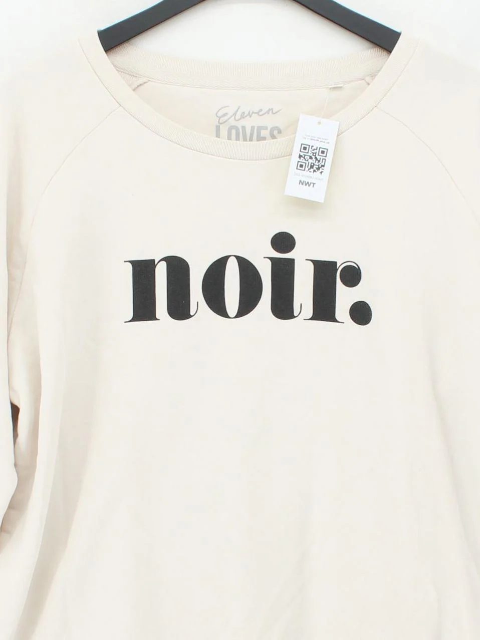 Eleven Loves Women's Hoodie XXL Cream Graphic Cotton with Polyester Pullover - Image 3