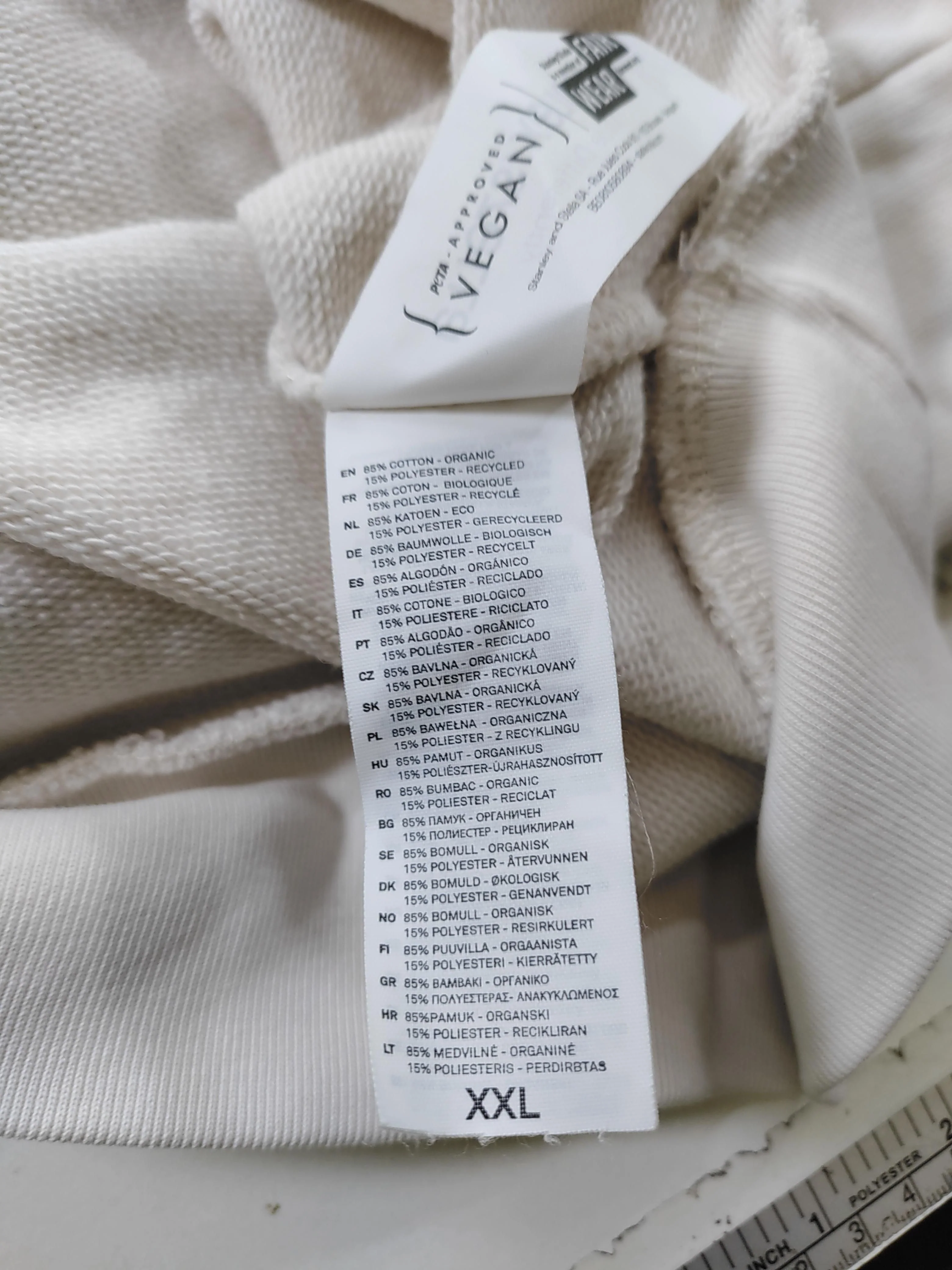 Eleven Loves Women's Hoodie XXL Cream Graphic Cotton with Polyester Pullover - Image 6
