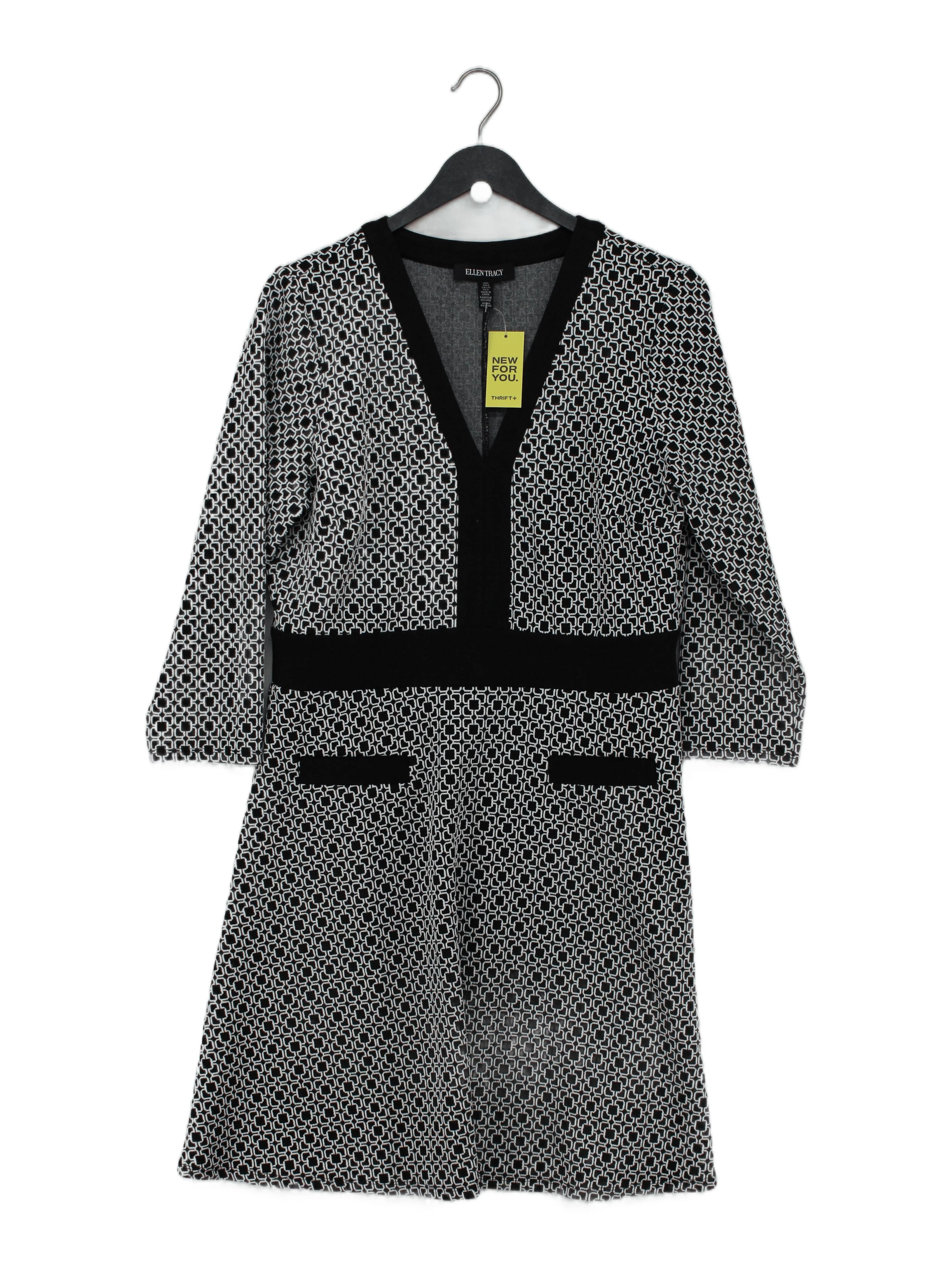 Ellen Tracy A-Line Midi Dress L in Black