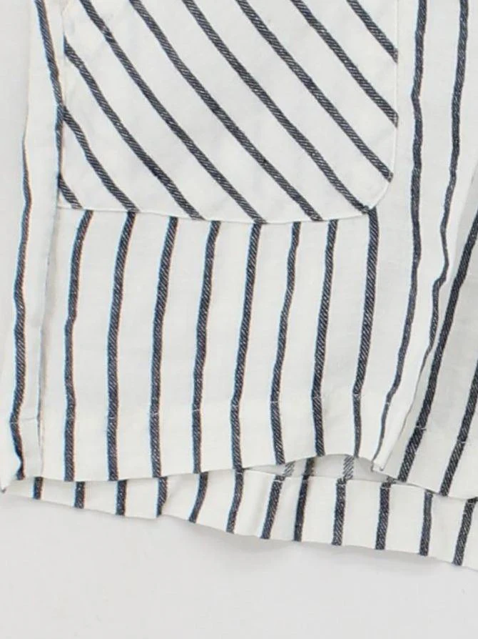 Ellen Tracy Women's Shorts XL White Striped 100% Linen Cargo - Image 4