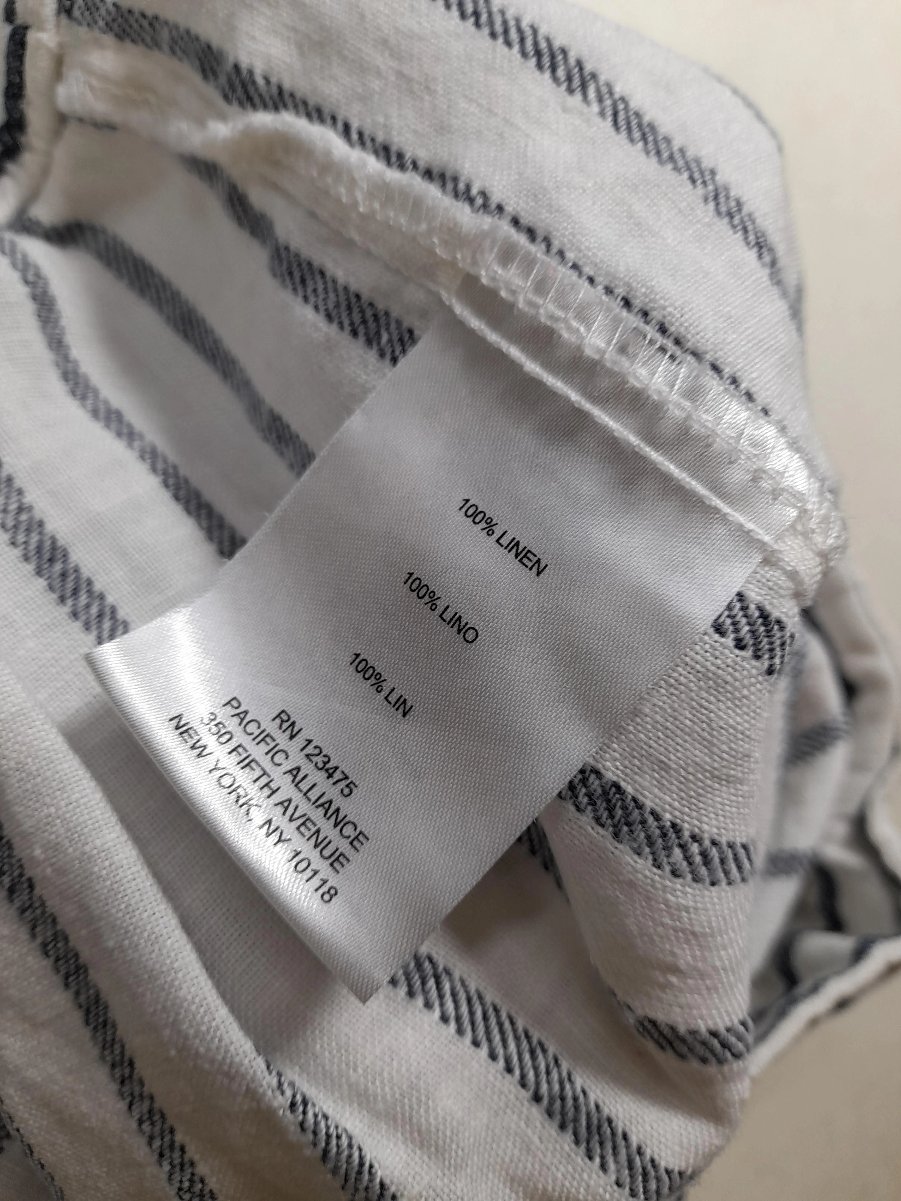Ellen Tracy Women's Shorts XL White Striped 100% Linen Cargo - Image 7