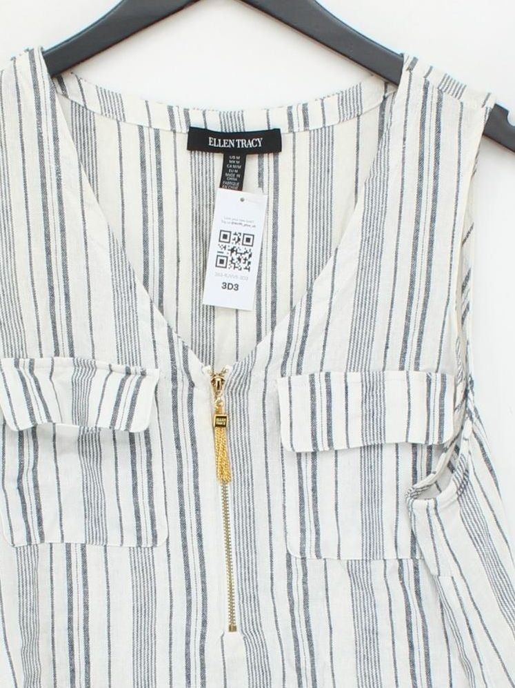 Ellen Tracy Women's Top M Multi Linen with Viscose Basic - Image 3