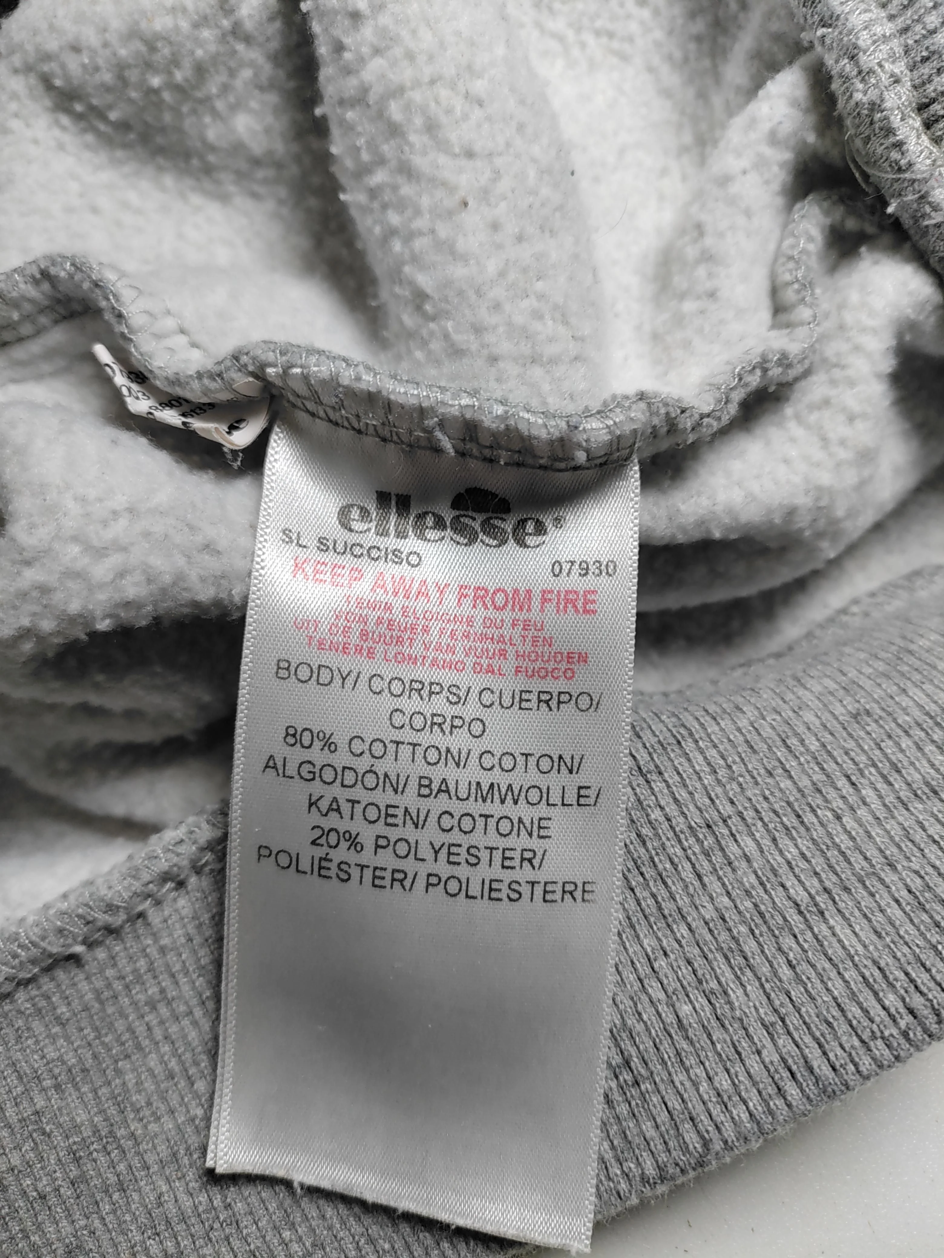 Ellesse Men's Hoodie M Grey Graphic Cotton with Polyester Pullover - Image 6