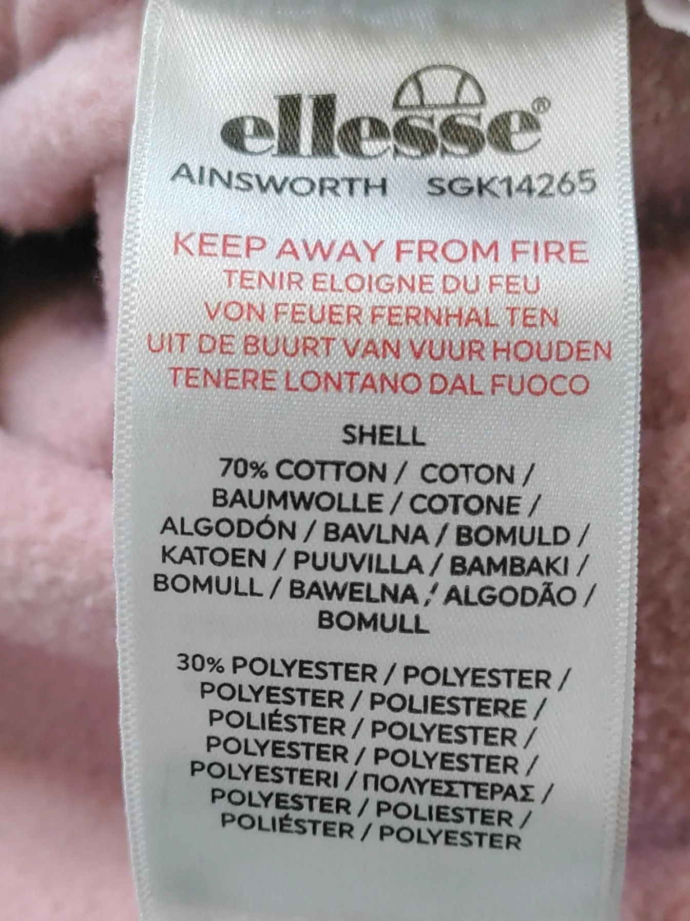 Ellesse Women's Hoodie S Pink Cotton with Polyester, Elastane Pullover - Image 6