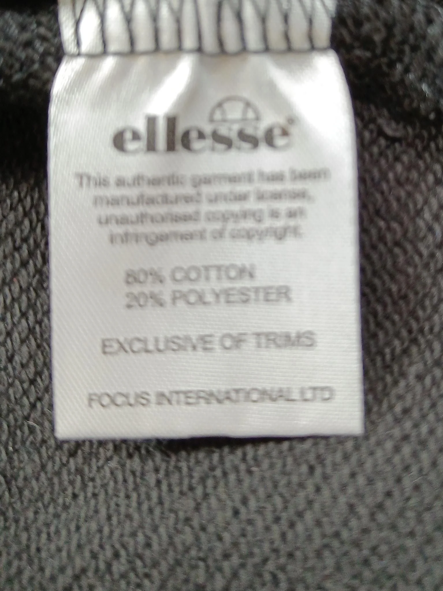 Ellesse Women's Hoodie UK 10 Black Cotton with Polyester Full Zip New with tags - Image 6