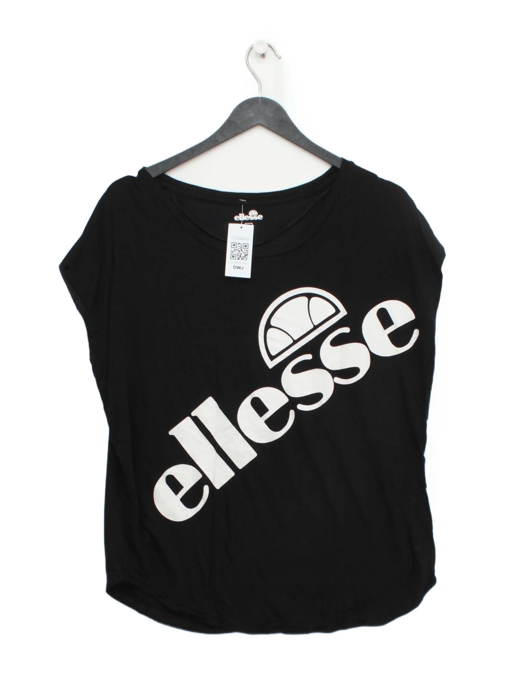 Ellesse Women's T-Shirt UK 10 Black Cotton with Polyester Basic