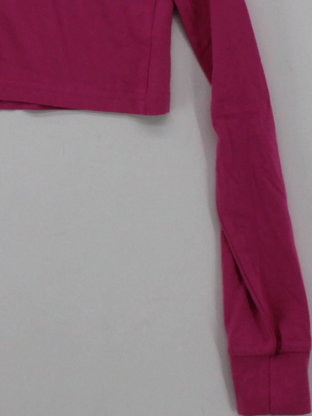 Ellesse Women's Top UK 6 Pink 100% Cotton Long Sleeve Round Neck Cropped - Image 4