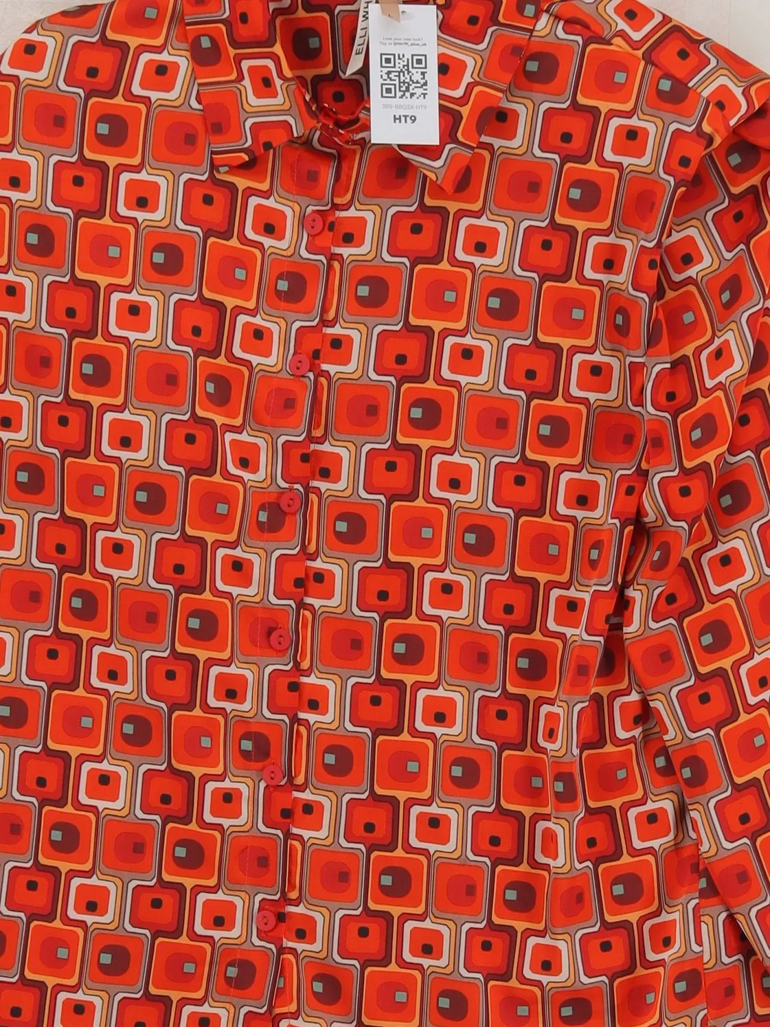 Elli White Women's Shirt L Multi 100% Polyester Basic - Image 3