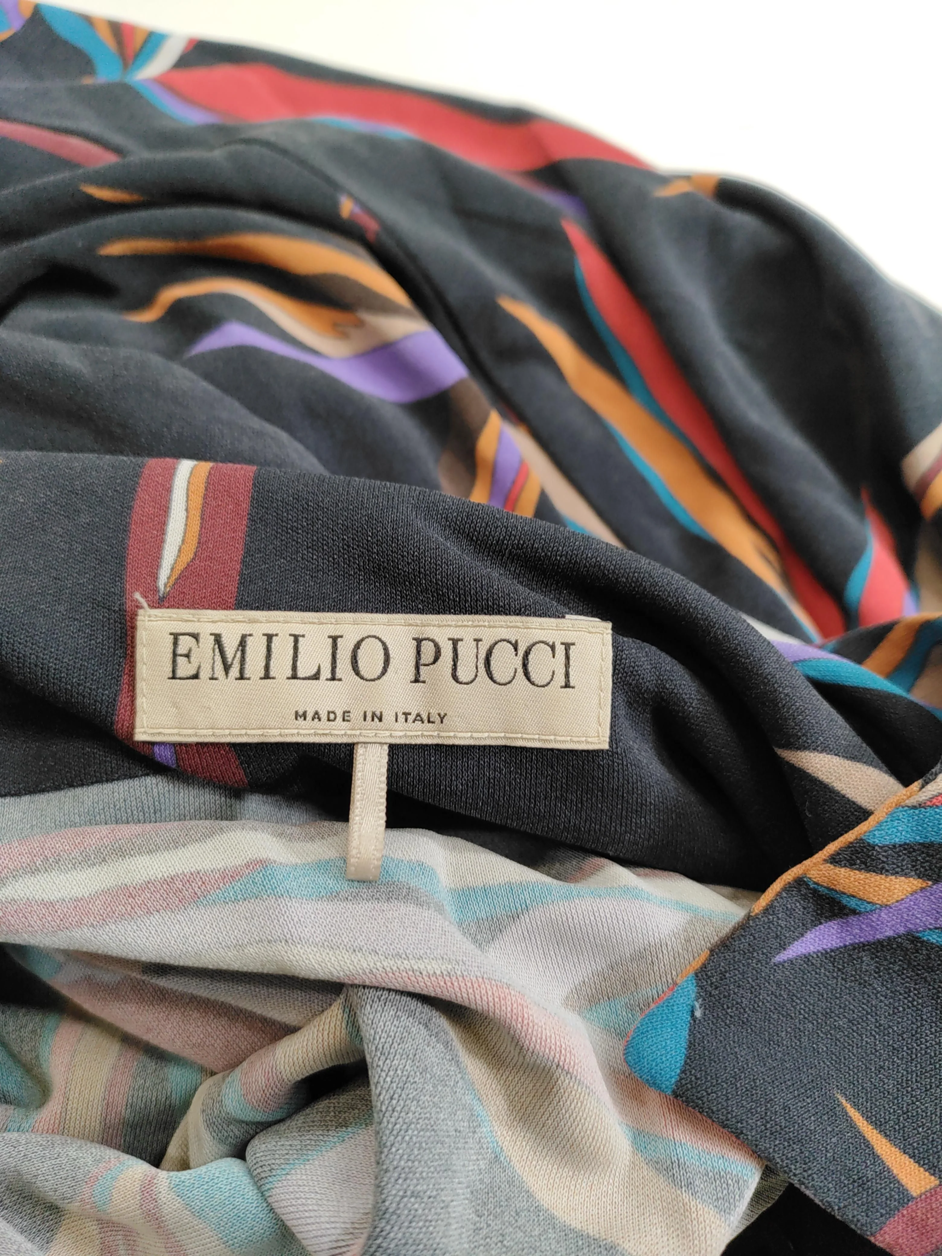 Emilio Pucci Women's Shirt M Black Viscose with Silk Long Sleeve Collared Basic - Image 5