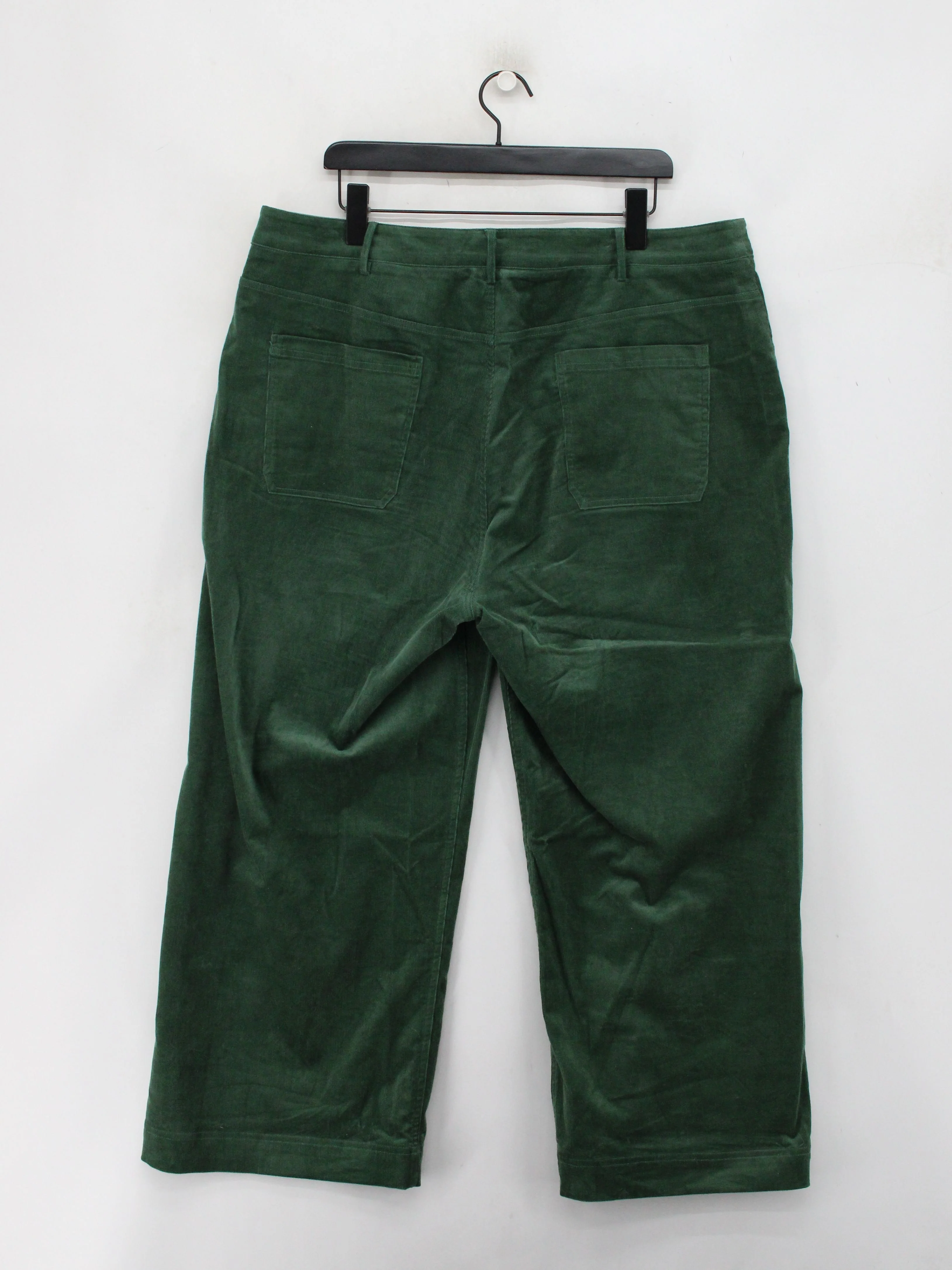 Emily And Fin Men's Trousers W 42 in Green Cotton with Elastane Wide-Leg Capri - Image 2