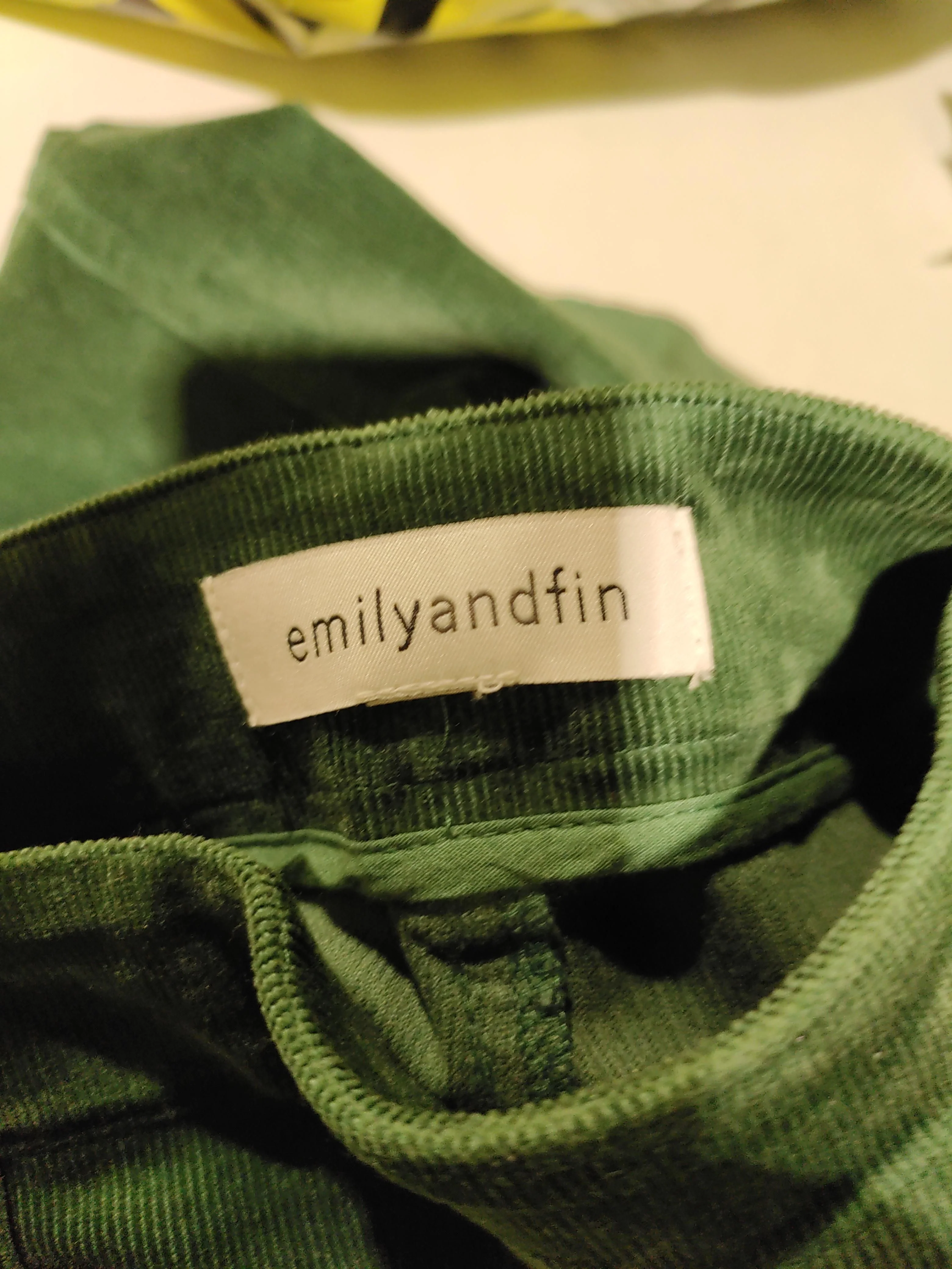 Emily And Fin Men's Trousers W 42 in Green Cotton with Elastane Wide-Leg Capri - Image 6