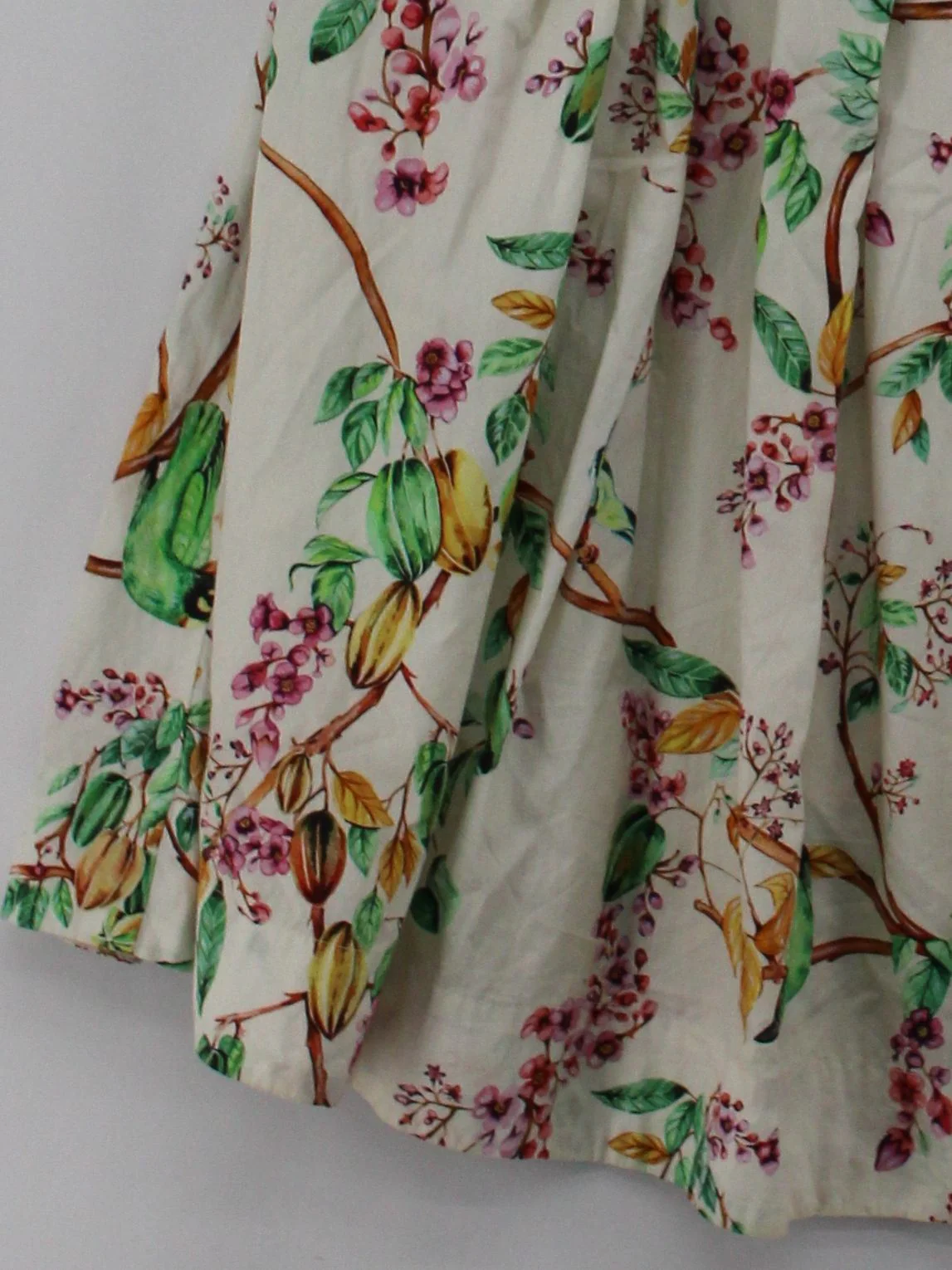 Emily And Fin Women's Midi Skirt L Cream Floral 100% Cotton Midi A-Line - Image 4