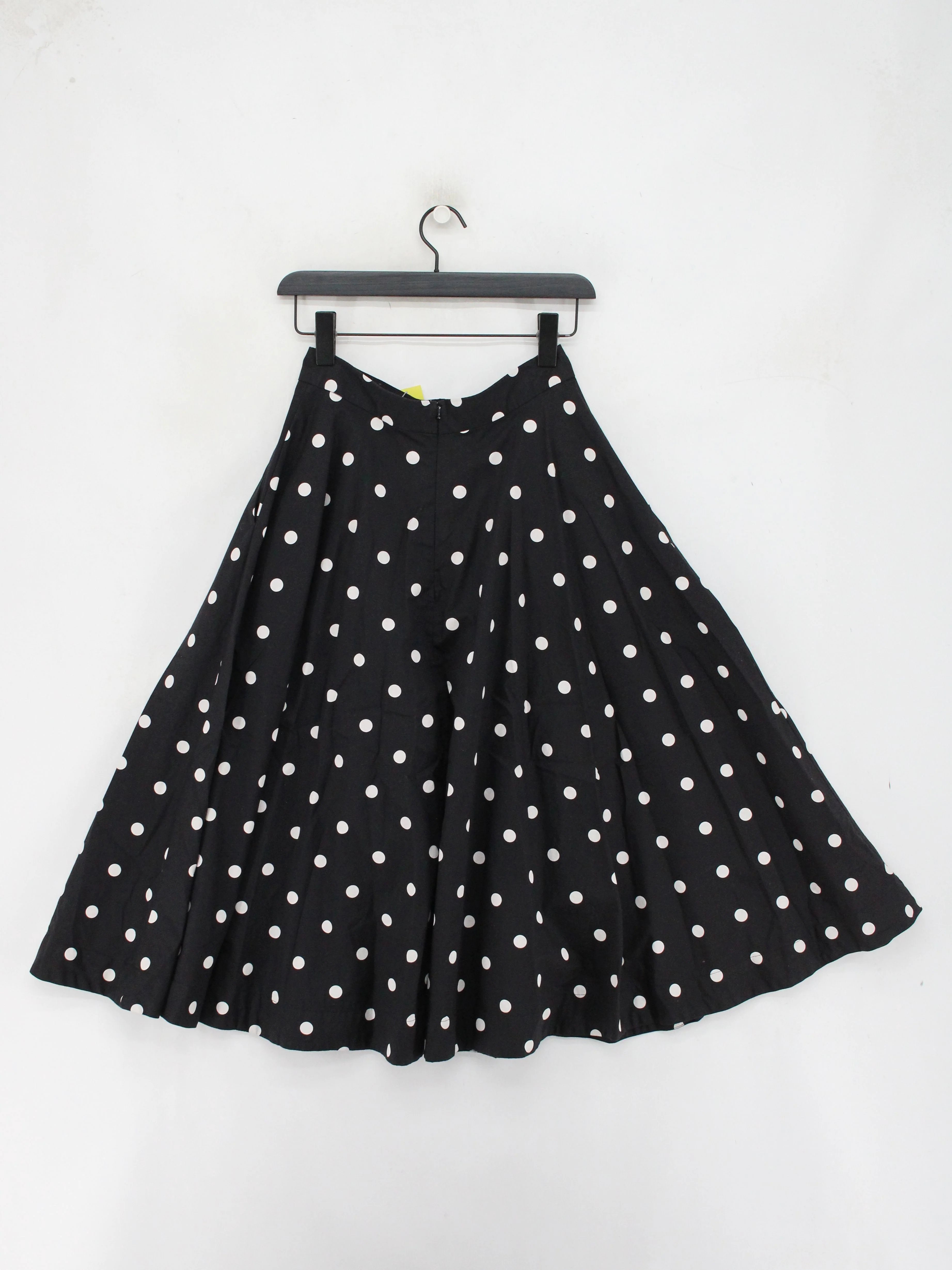 Emily And Fin Women's Midi Skirt UK 8 Black Polkadot 100% Cotton Midi A-Line - Image 2