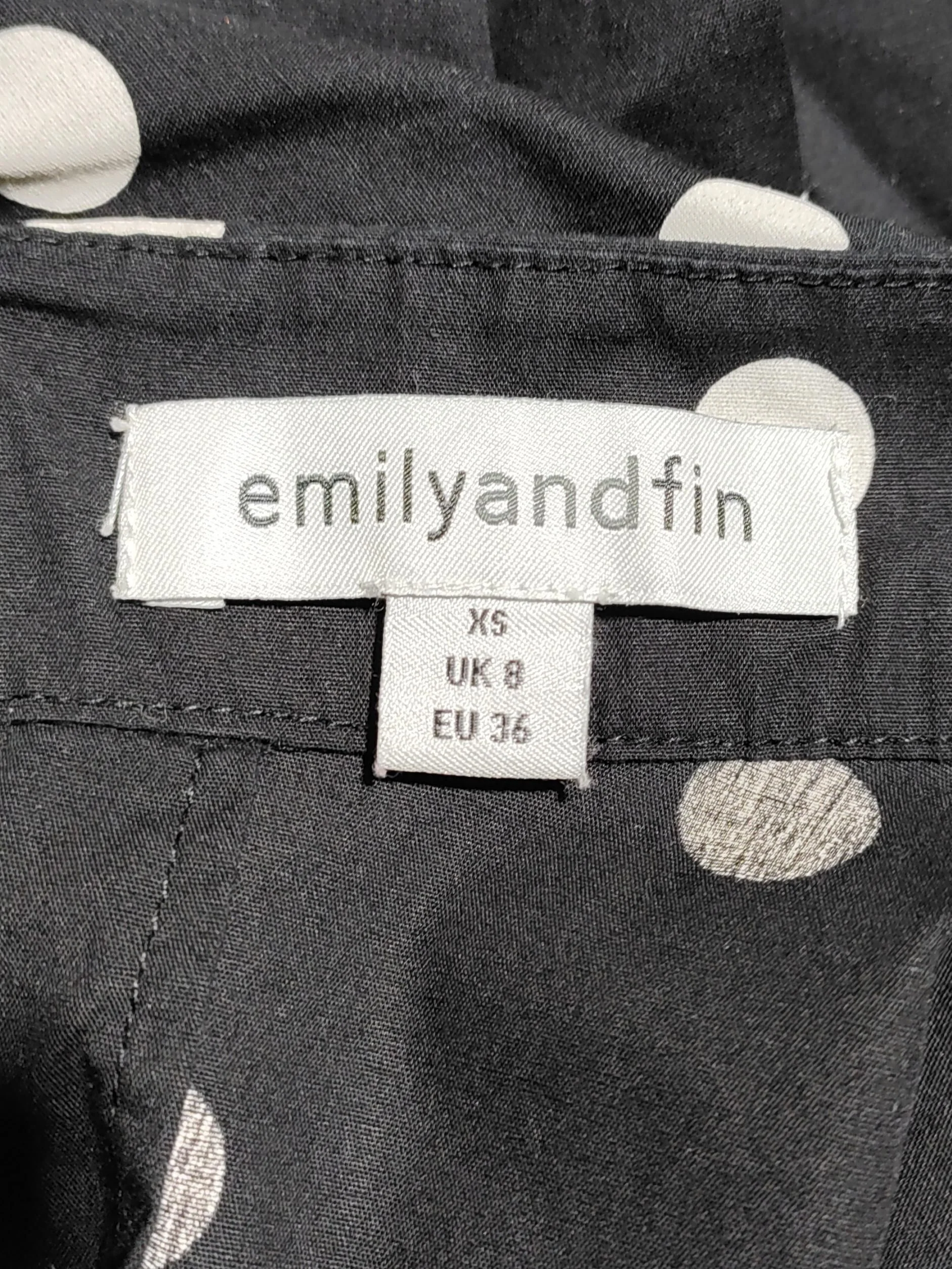 Emily And Fin Women's Midi Skirt UK 8 Black Polkadot 100% Cotton Midi A-Line - Image 5