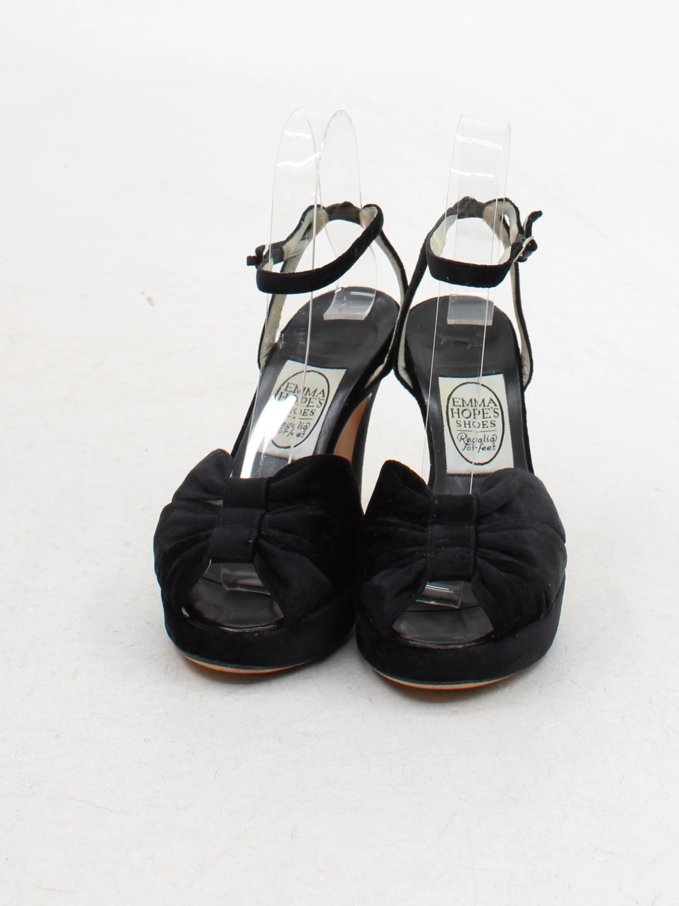 Emma Hope Women's Heels UK 4 Black 100% Suede Platform - Image 2