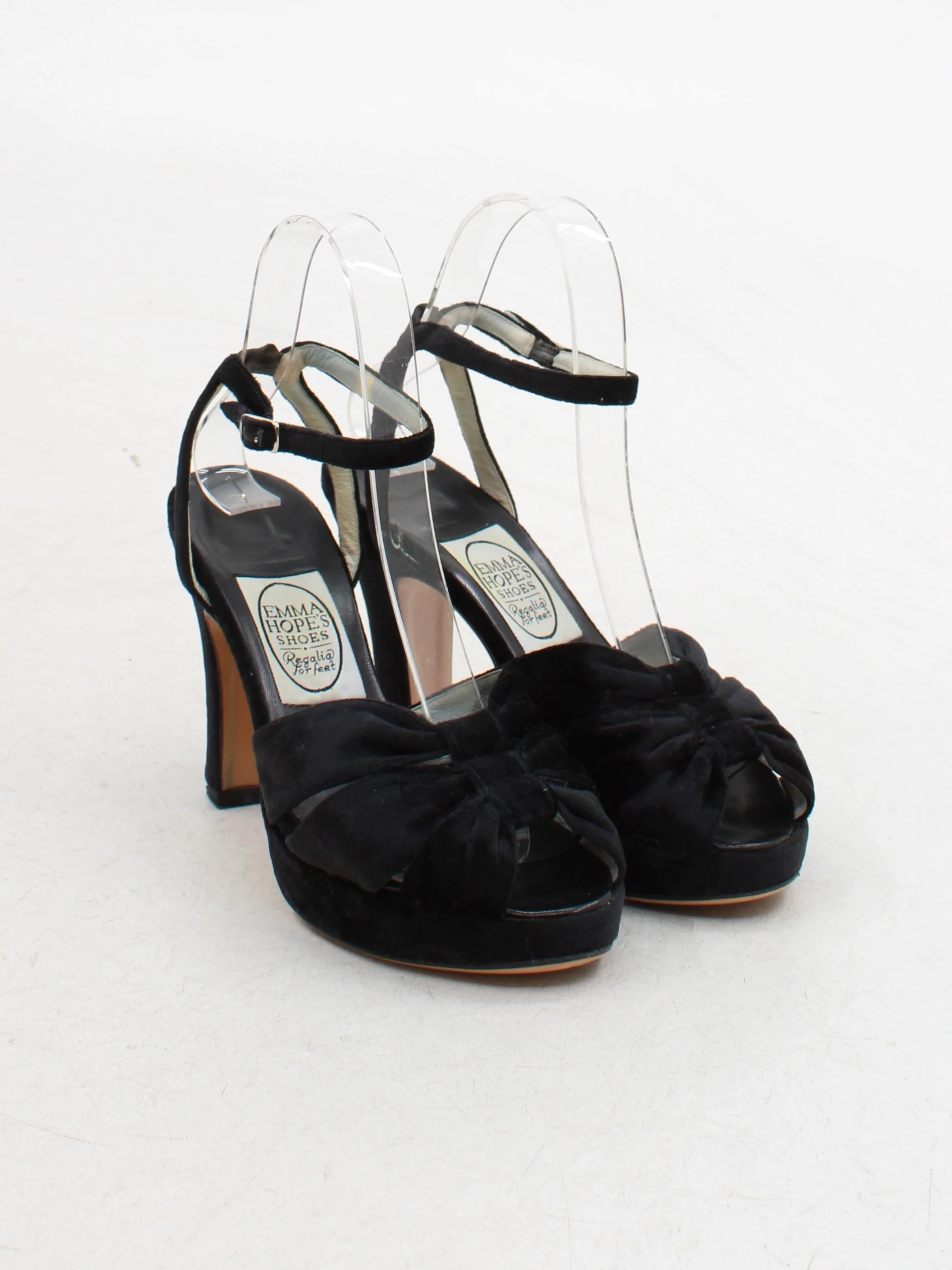 Emma Hope Women's Heels UK 4 Black 100% Suede Platform - Image 4