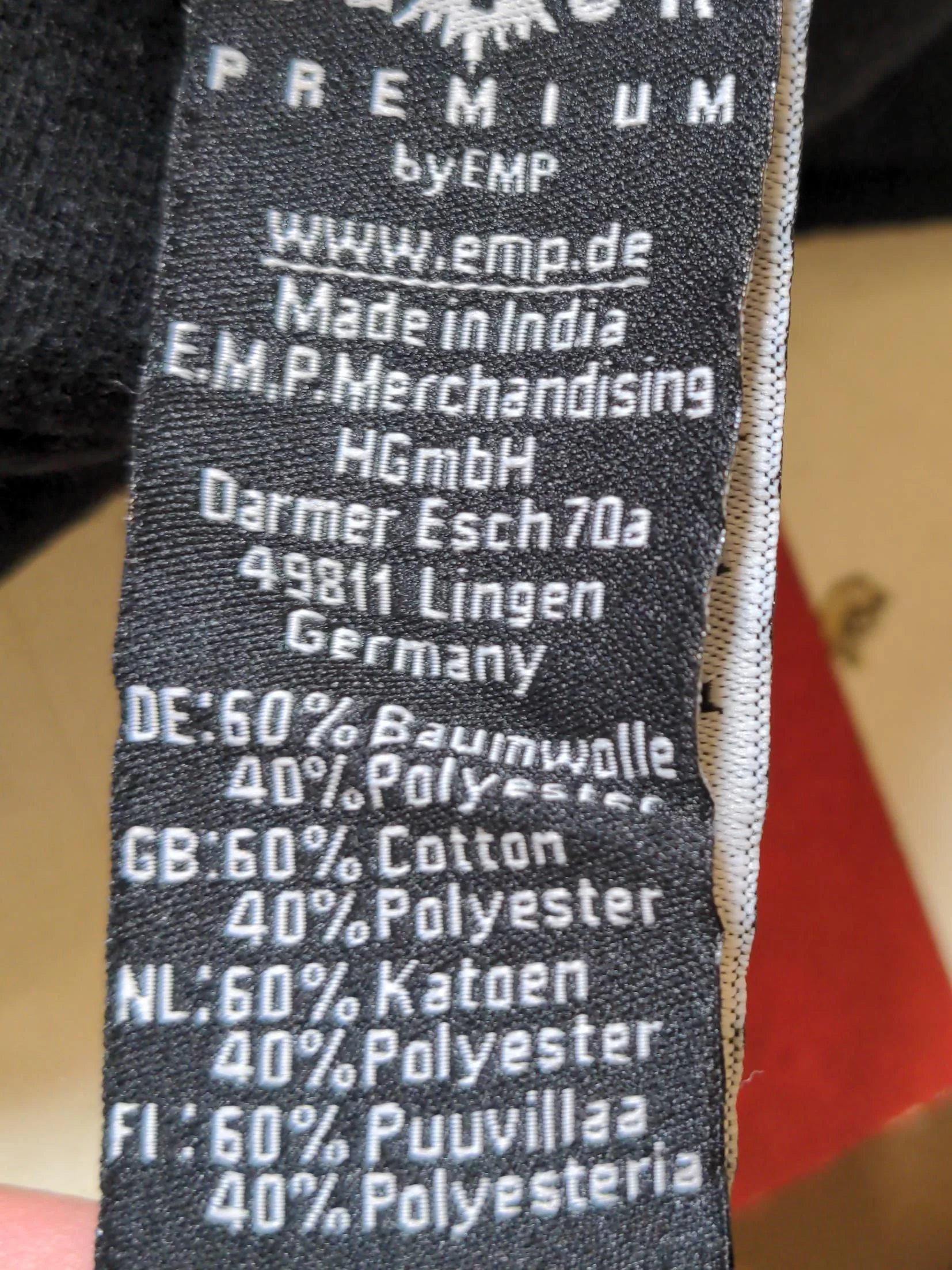 EMP Men's Hoodie M Black Graphic Cotton with Polyester Pullover - Image 7