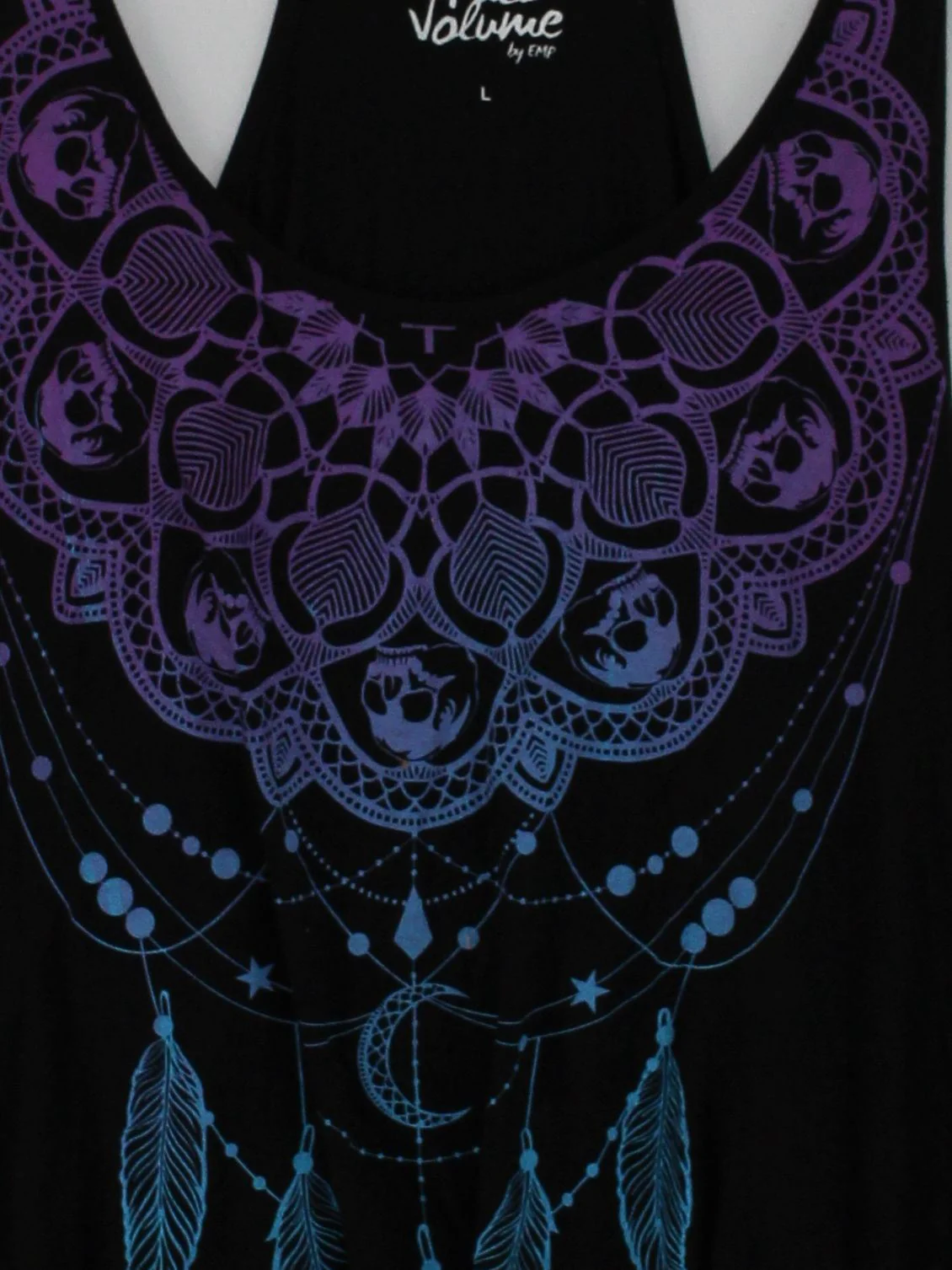 EMP Women's T-Shirt L Black Graphic Viscose with Elastane Sleeveless Basic - Image 3