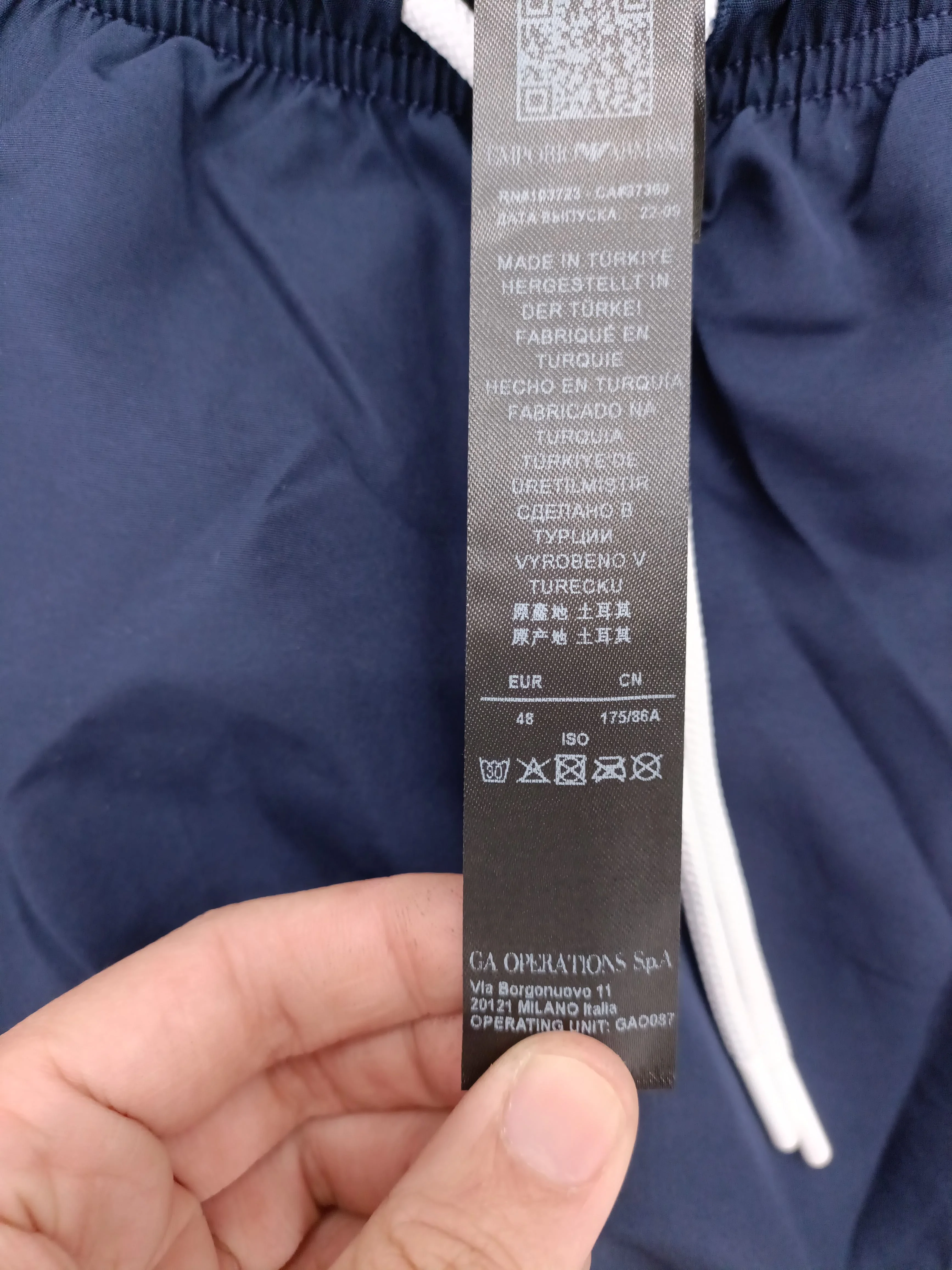 Emporio Armani athletic swim trunks in blue RRP £60 - Image 6