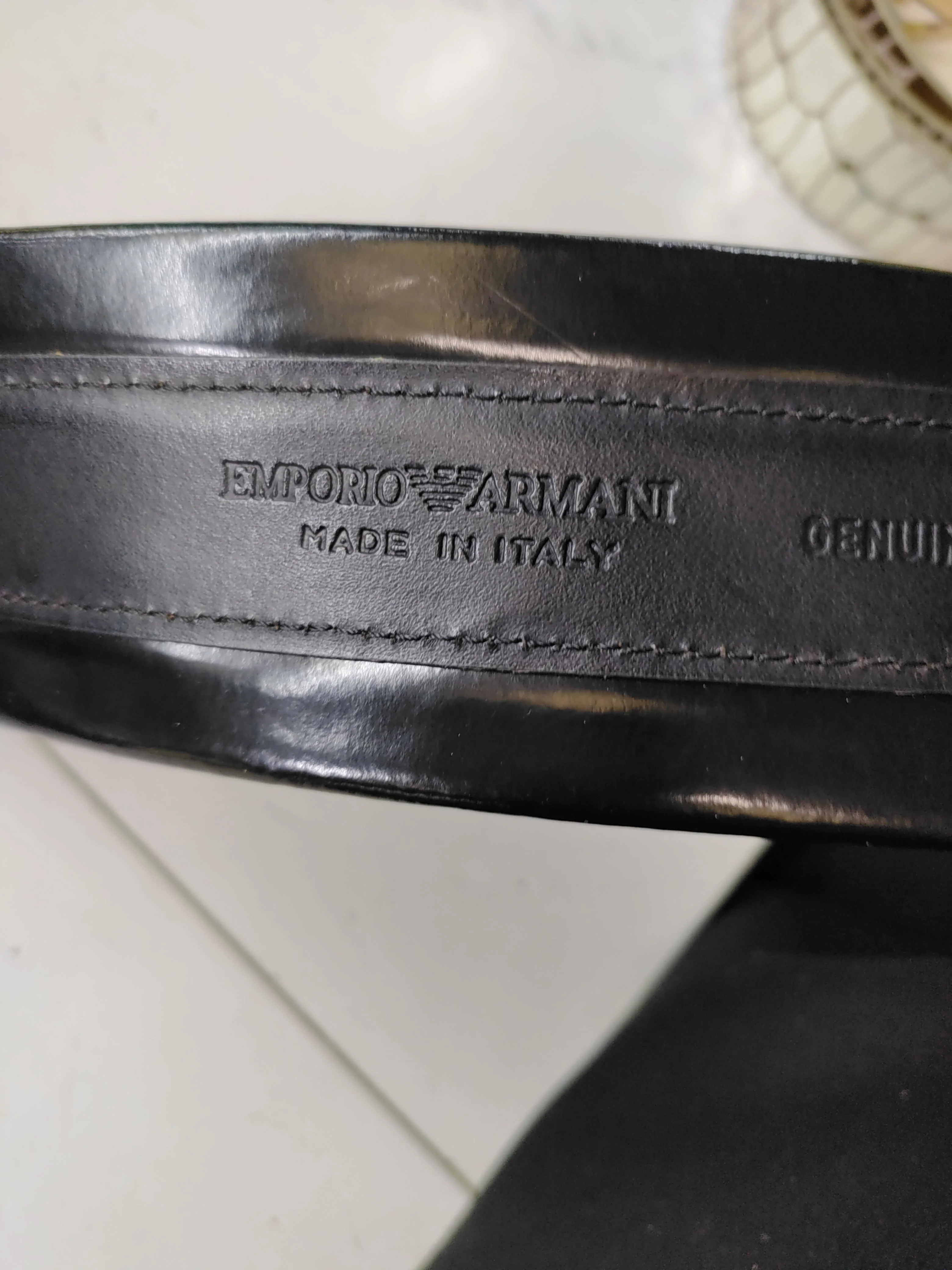 Emporio Armani Men's Belt M Black 100% Leather Dress Belt - Image 5