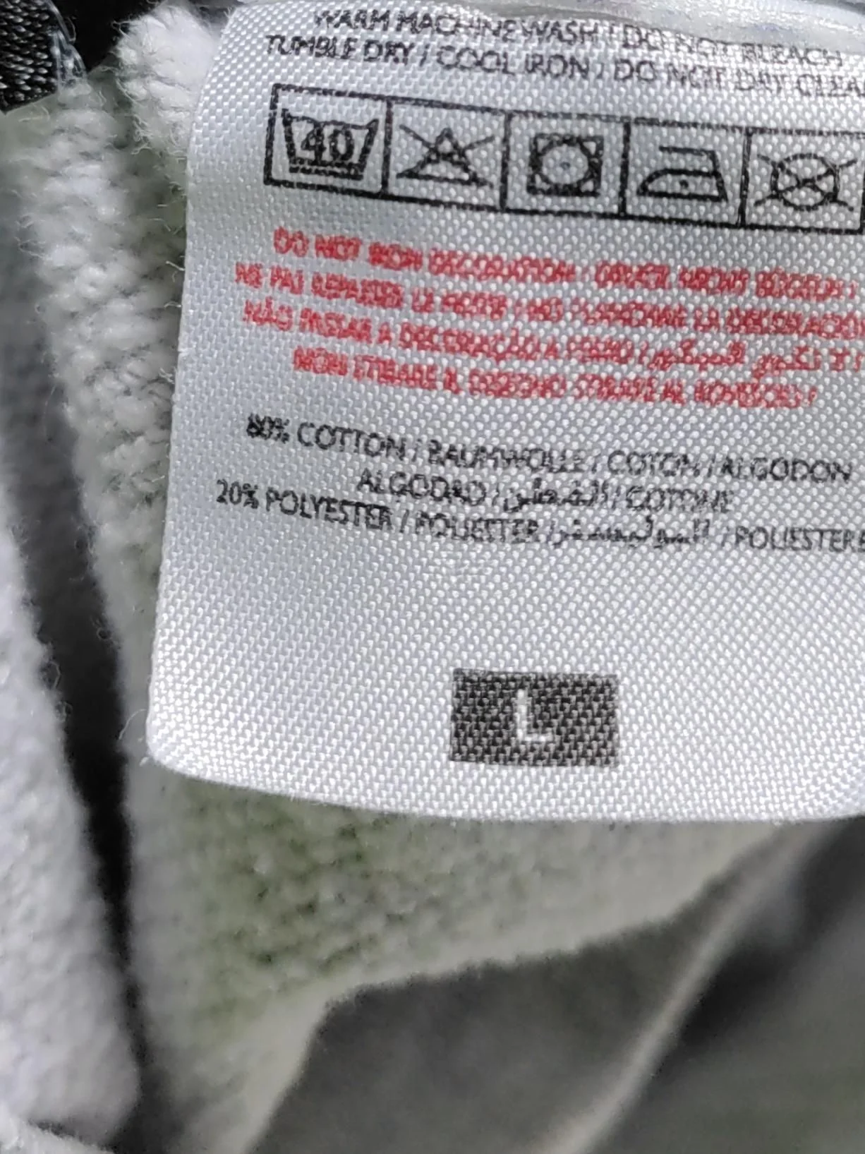 Emporio Armani Men's Hoodie L Grey Graphic Cotton with Polyester Pullover - Image 8