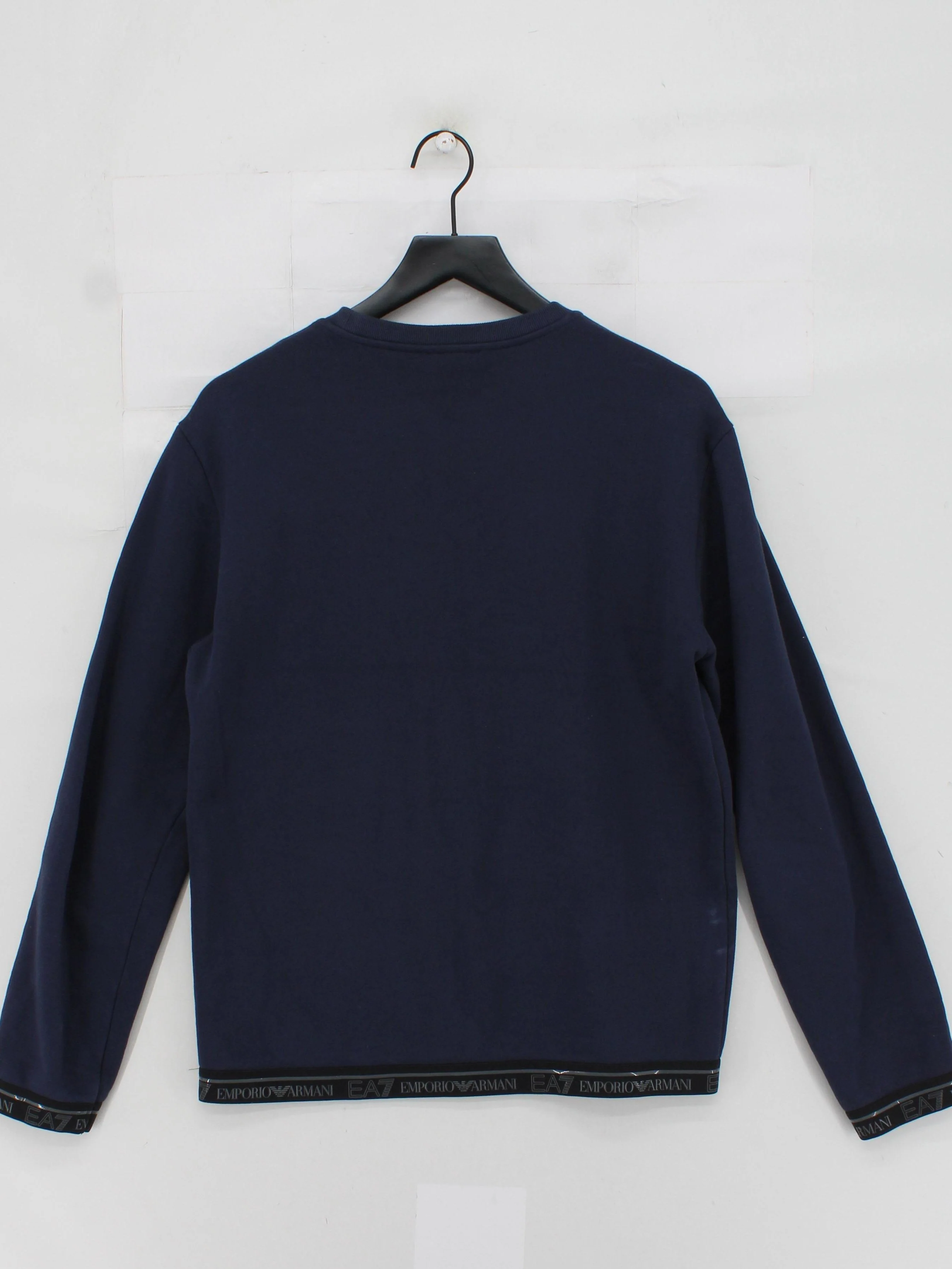 Emporio Armani Men's Hoodie M Blue Graphic Cotton with Polyester Pullover - Image 2