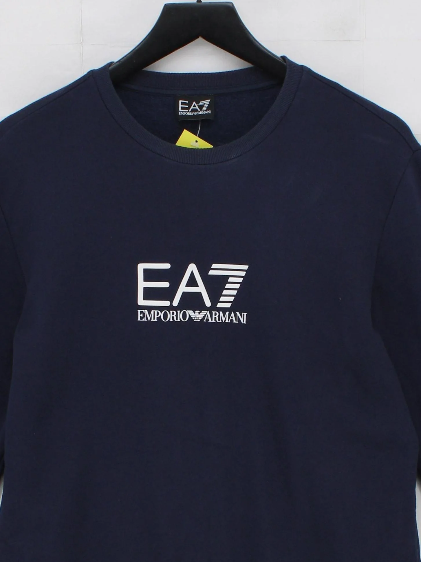 Emporio Armani Men's Hoodie M Blue Graphic Cotton with Polyester Pullover - Image 3