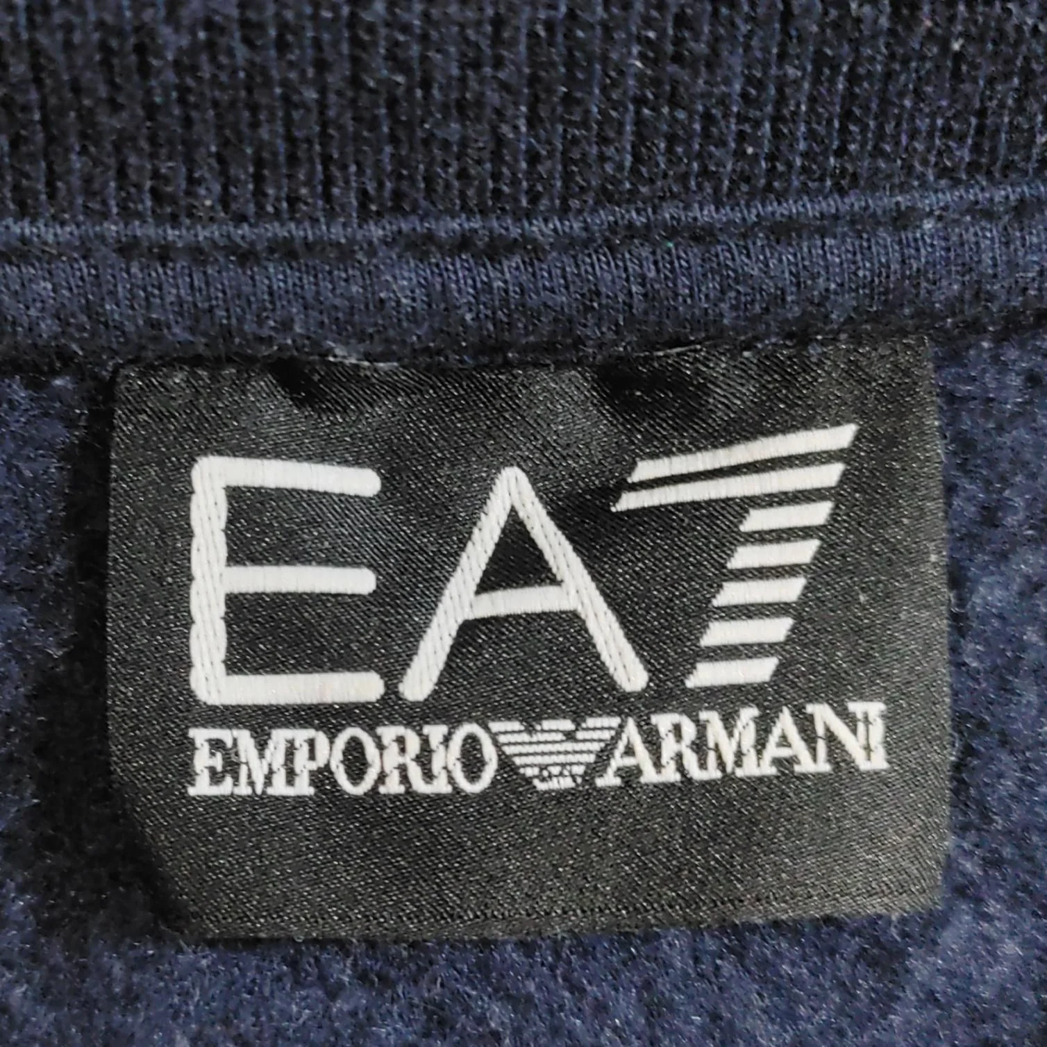Emporio Armani Men's Hoodie M Blue Graphic Cotton with Polyester Pullover - Image 7